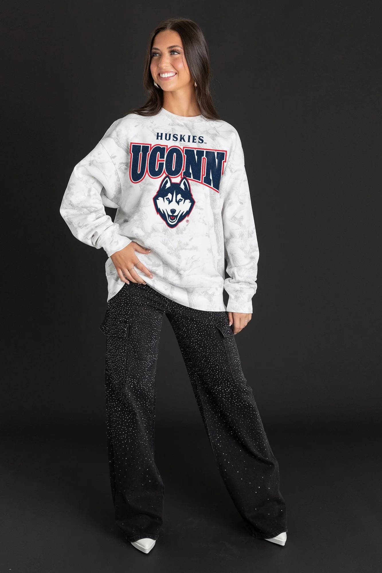 UCONN HUSKIES RALLY READY PREMIUM DROP SHOULDER CAMO PULLOVER - Image 4