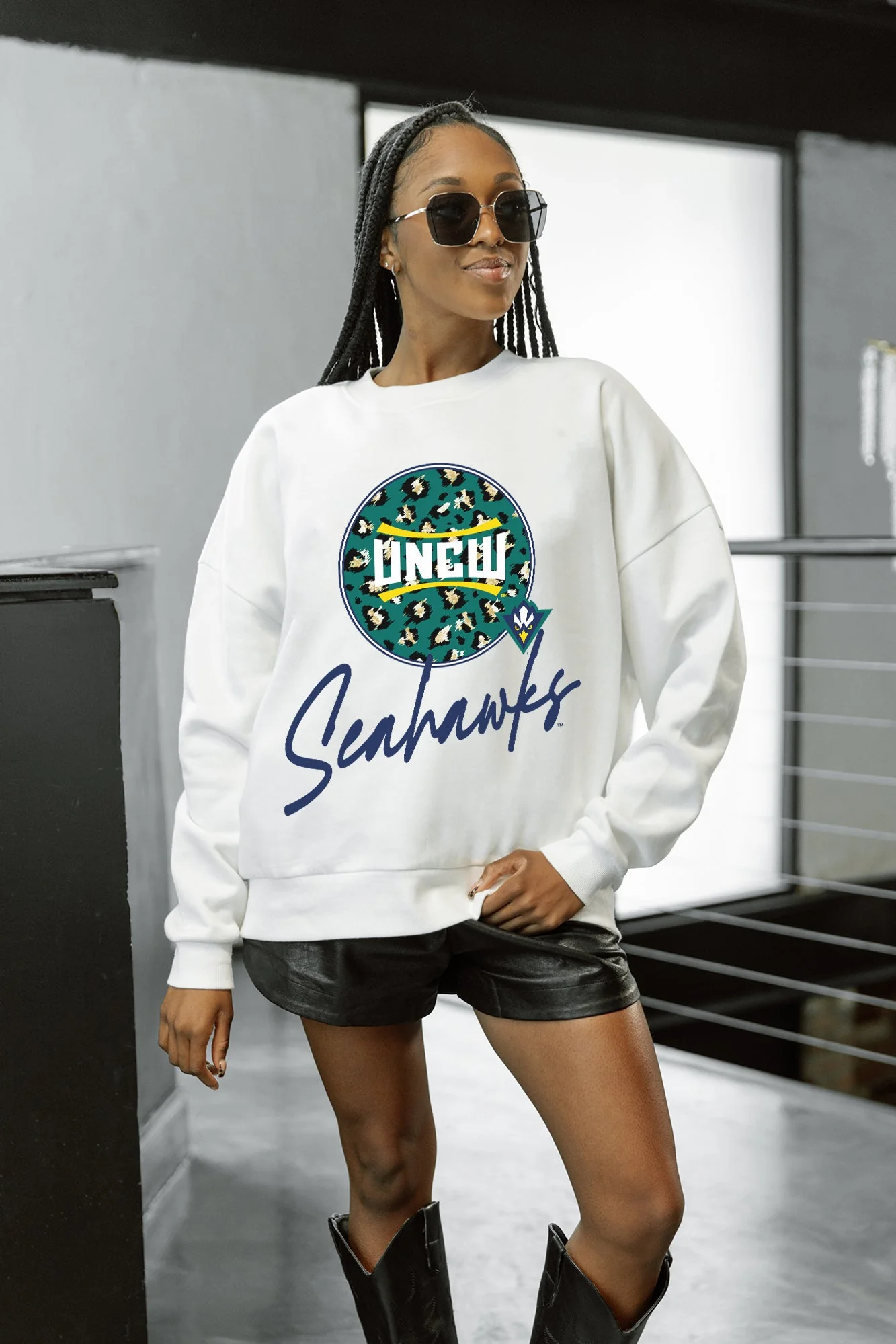 UNC WILMINGTON SEAHAWKS WILD BREAKTHROUGH PREMIUM FLEECE CREWNECK PULLOVER - Image 3