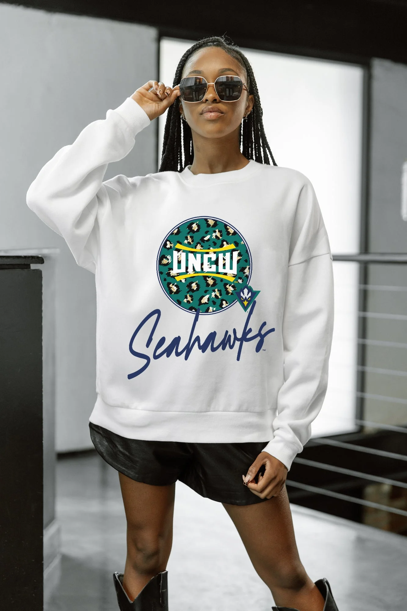 UNC WILMINGTON SEAHAWKS WILD BREAKTHROUGH PREMIUM FLEECE CREWNECK PULLOVER - Image 4