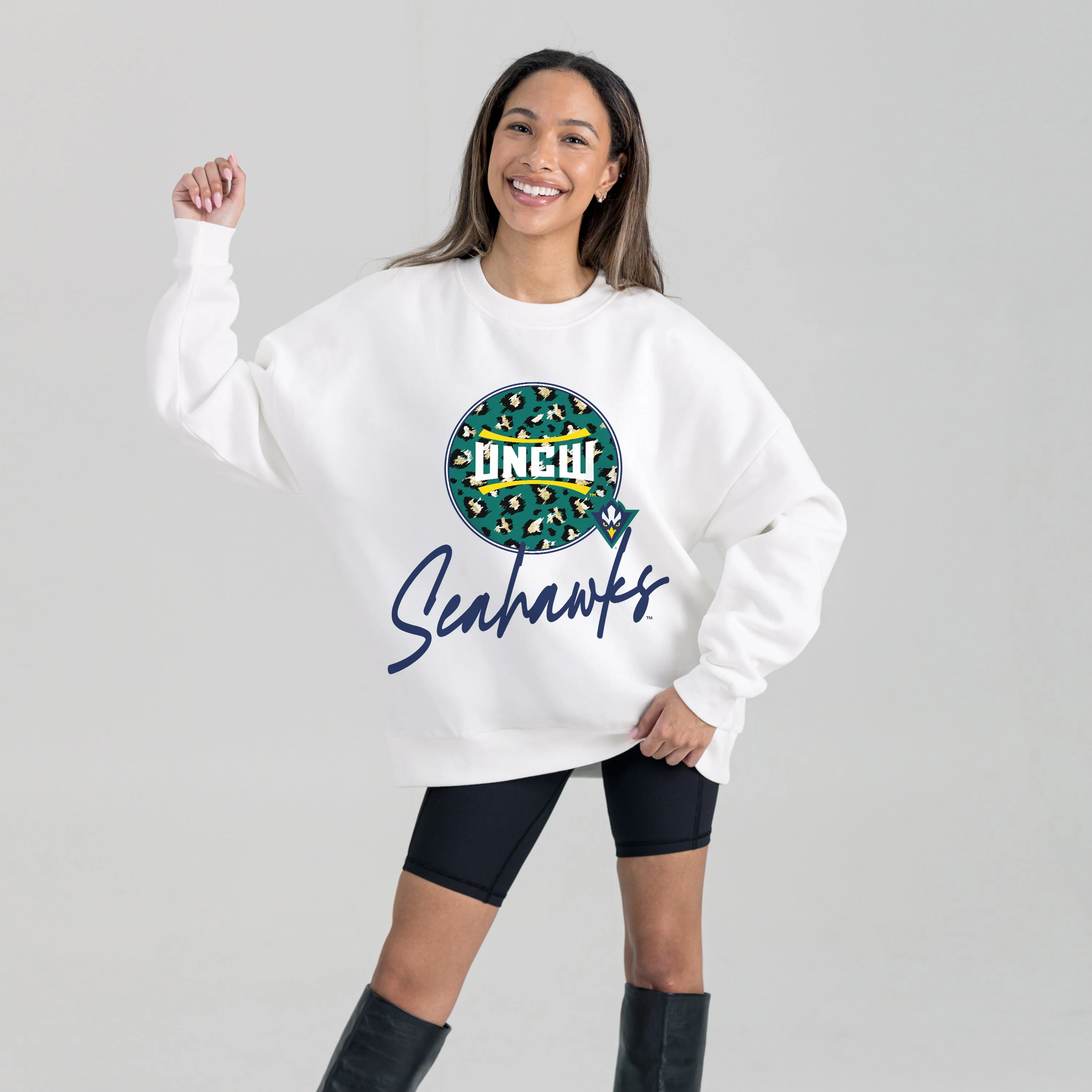UNC WILMINGTON SEAHAWKS WILD BREAKTHROUGH PREMIUM FLEECE CREWNECK PULLOVER - Image 5