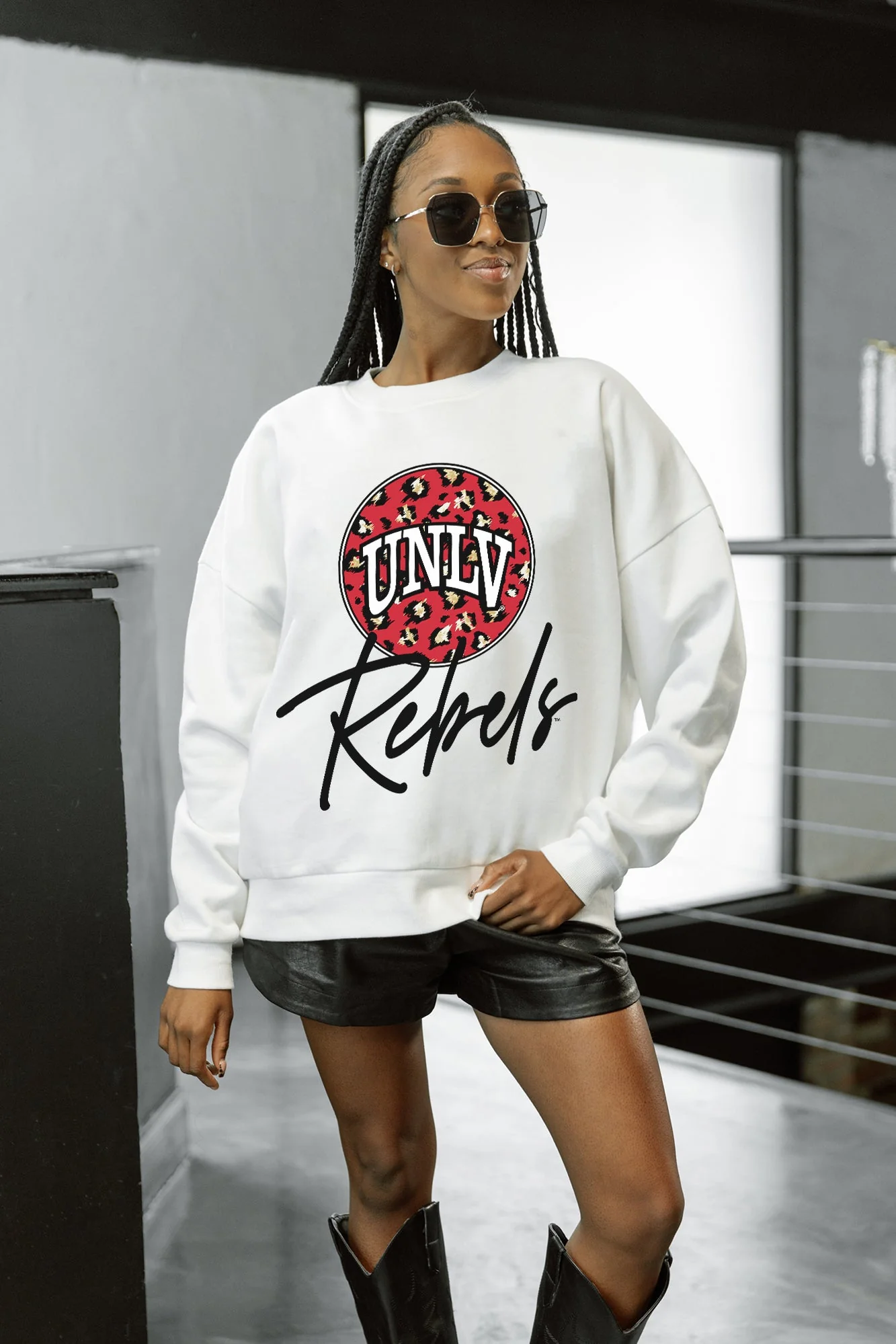 UNLV REBELS WILD BREAKTHROUGH PREMIUM FLEECE CREWNECK PULLOVER - Image 3