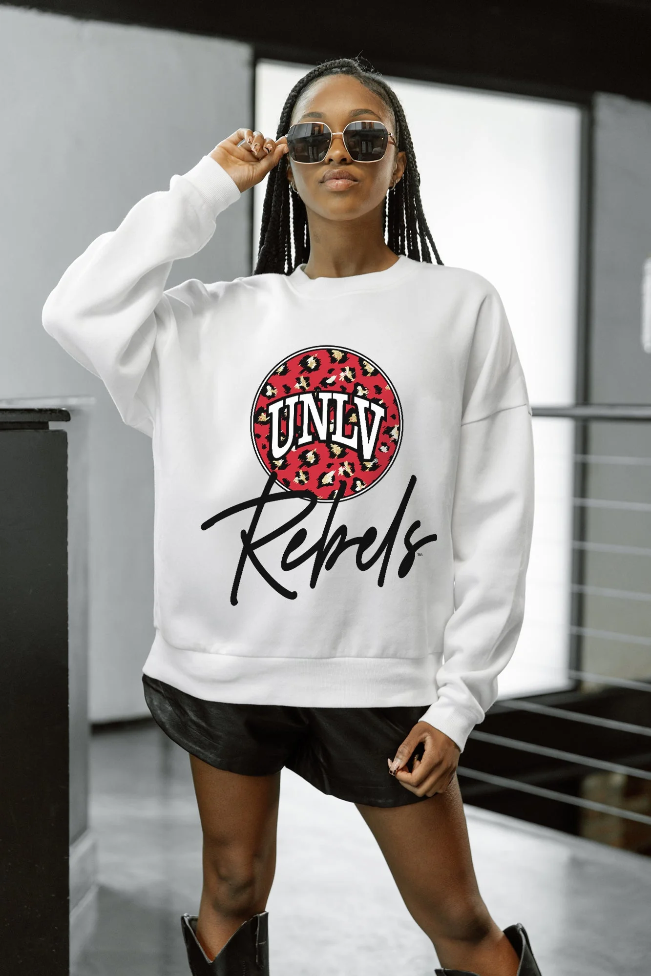 UNLV REBELS WILD BREAKTHROUGH PREMIUM FLEECE CREWNECK PULLOVER - Image 4