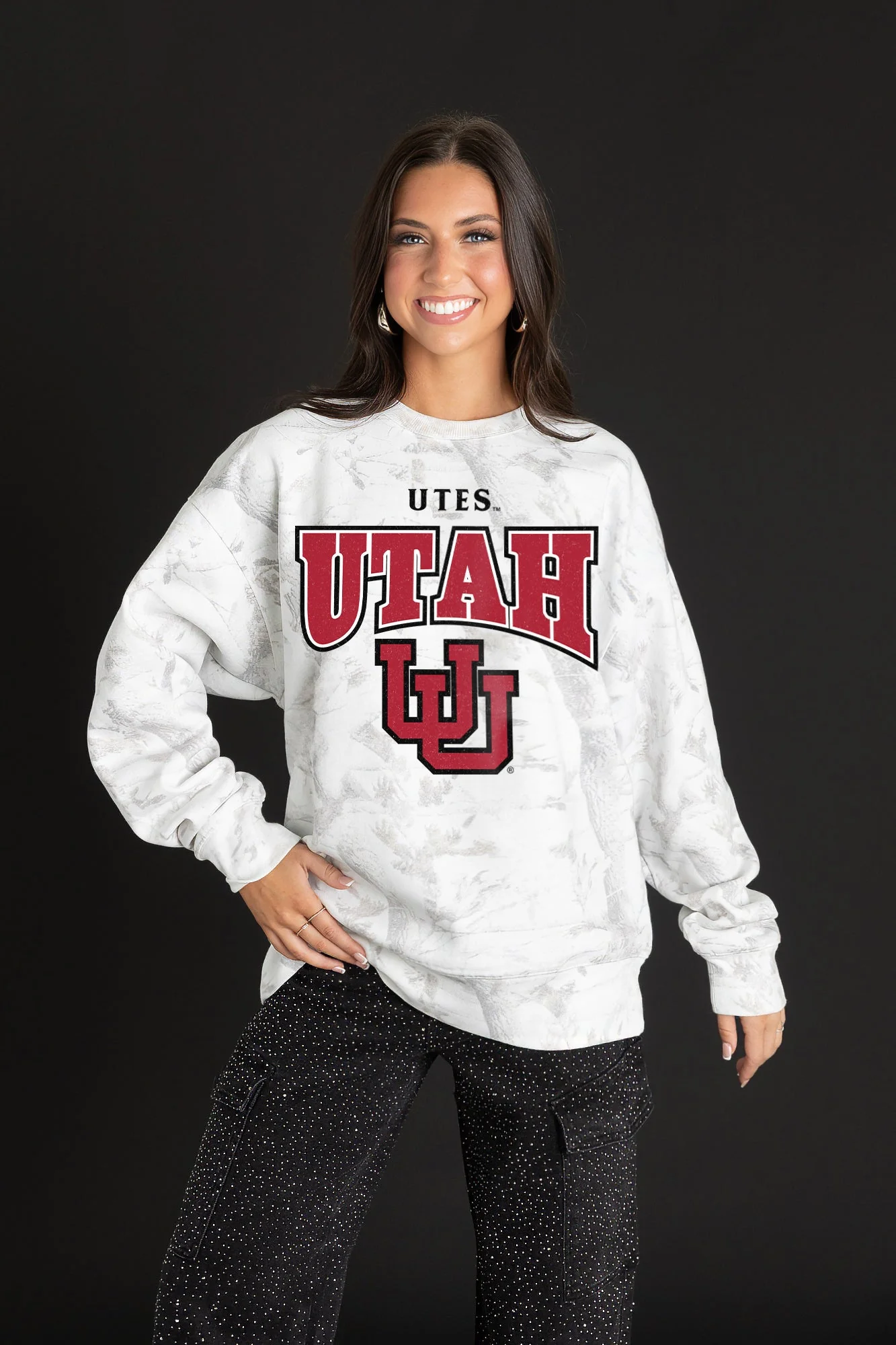 UTAH UTES RALLY READY PREMIUM DROP SHOULDER CAMO PULLOVER