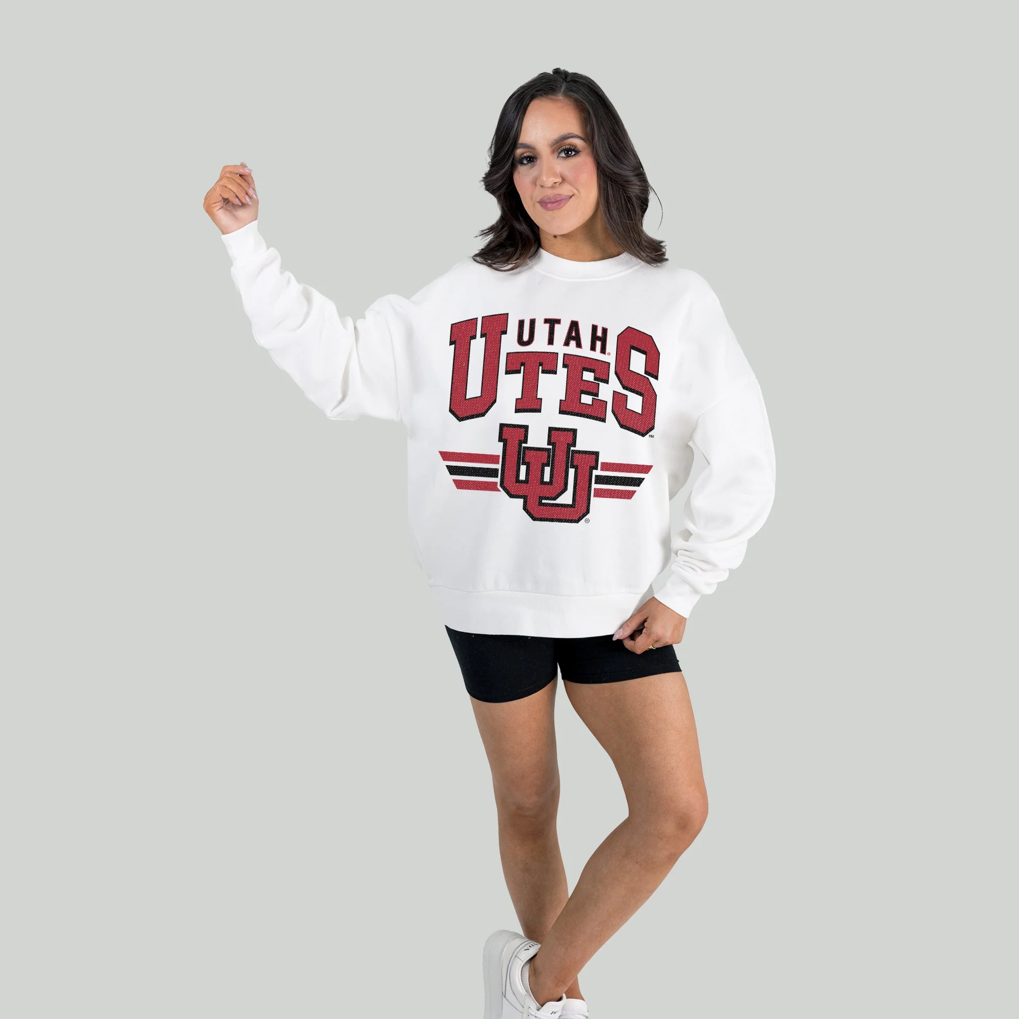 UTAH UTES SWIFT STRIKE PREMIUM FLEECE DROP SHOULDER CREWNECK PULLOVER - Image 4