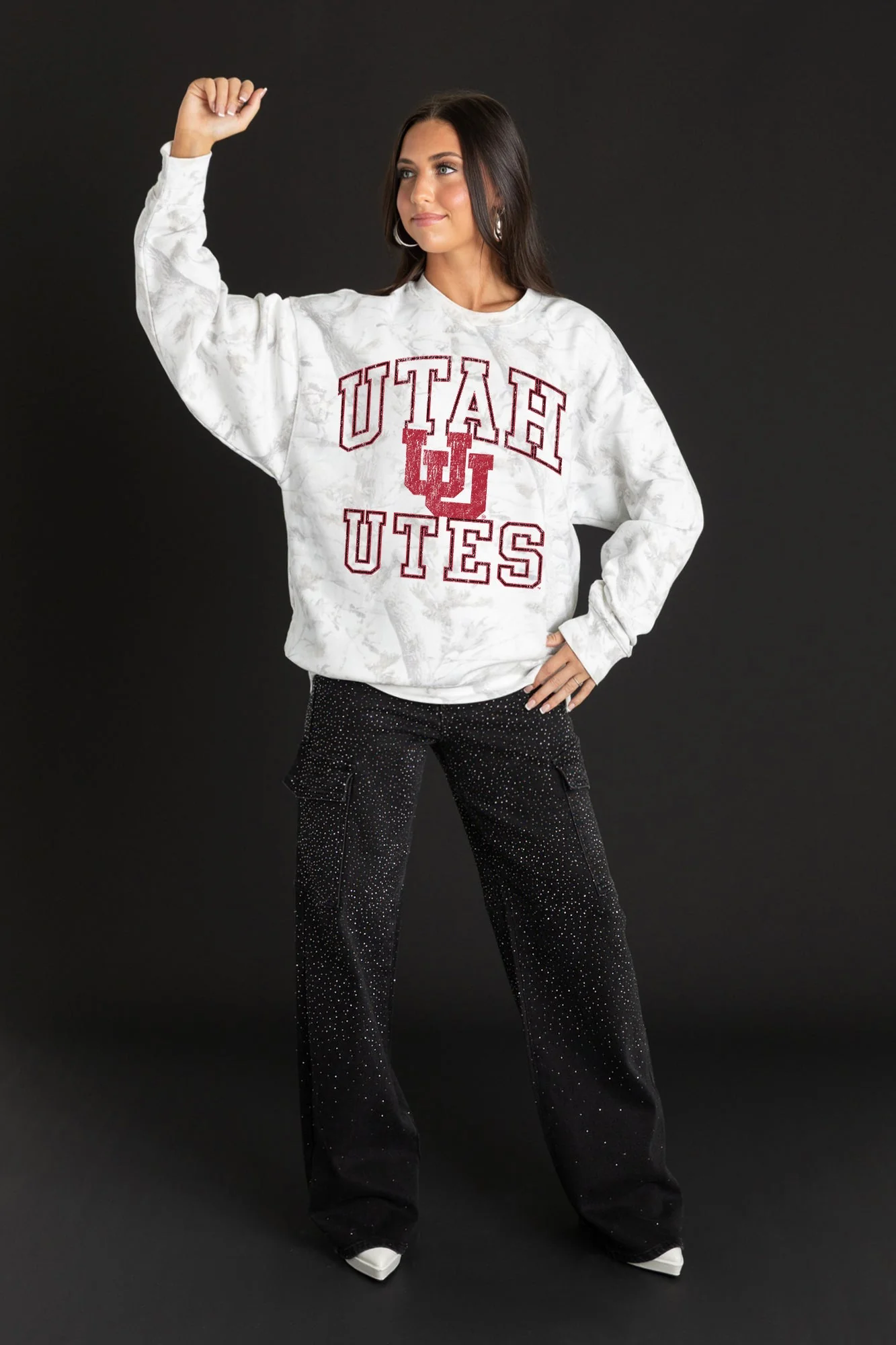 UTAH UTES WHITEOUT PREMIUM DROP SHOULDER CAMO PULLOVER - Image 4