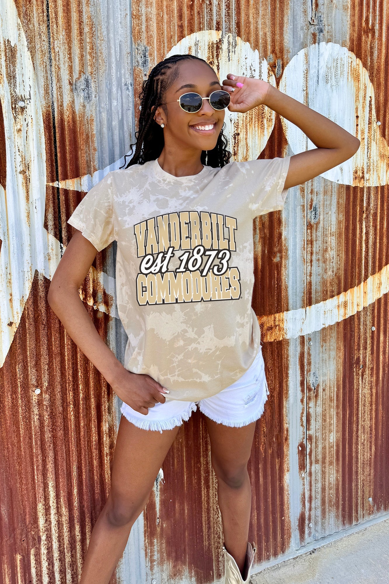 VANDERBILT COMMODORES DEEP ROOTS BLEACH WASH TEE - Image 3