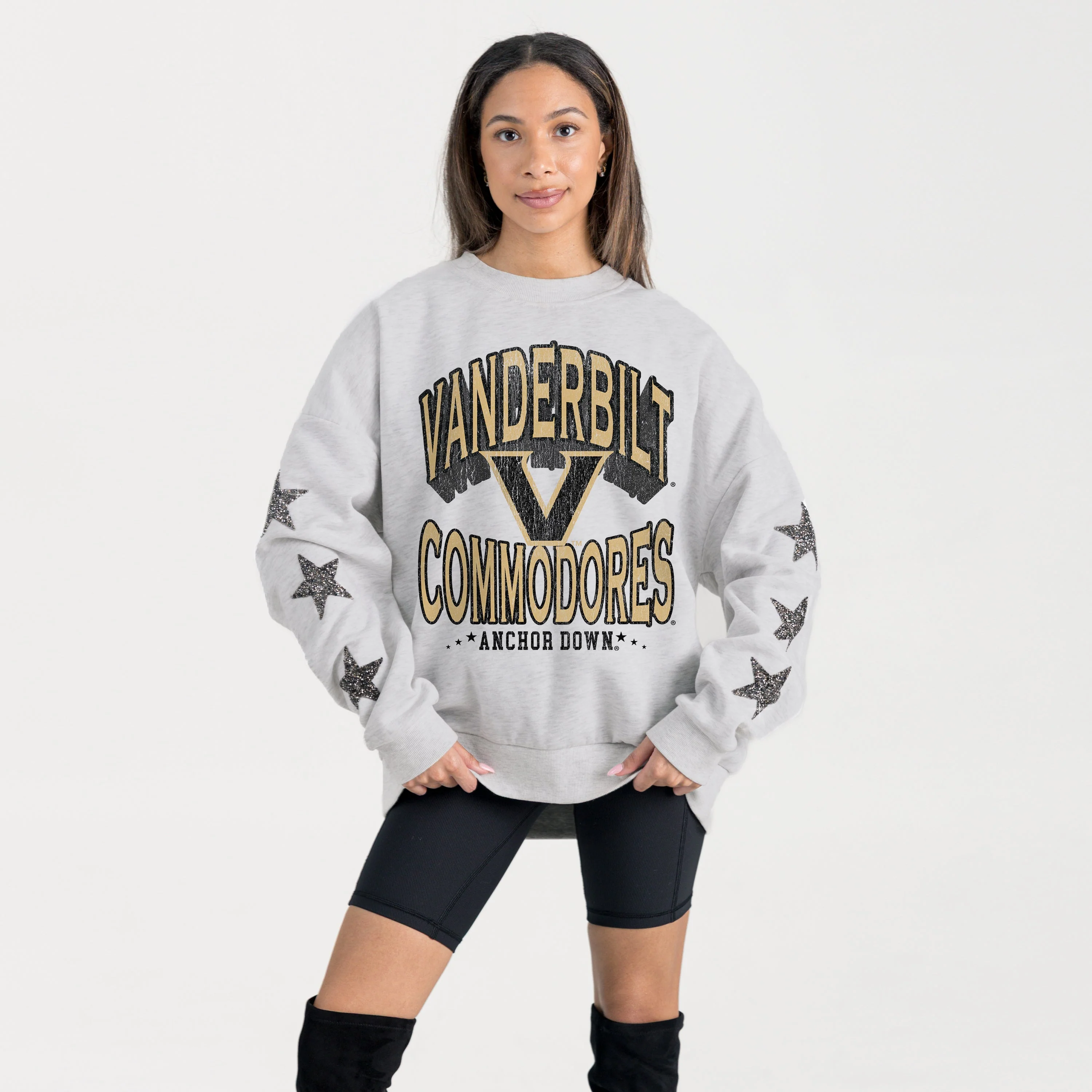 VANDERBILT COMMODORES RESILIENCE STAR EMBELLISHED CREW SWEATSHIRT - Image 5
