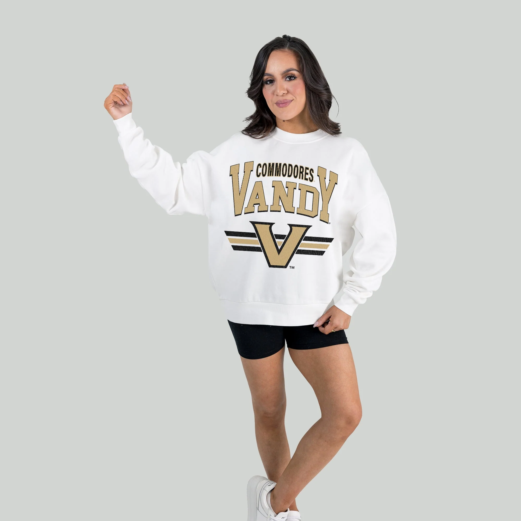 VANDERBILT COMMODORES SWIFT STRIKE PREMIUM FLEECE DROP SHOULDER CREWNECK PULLOVER - Image 4