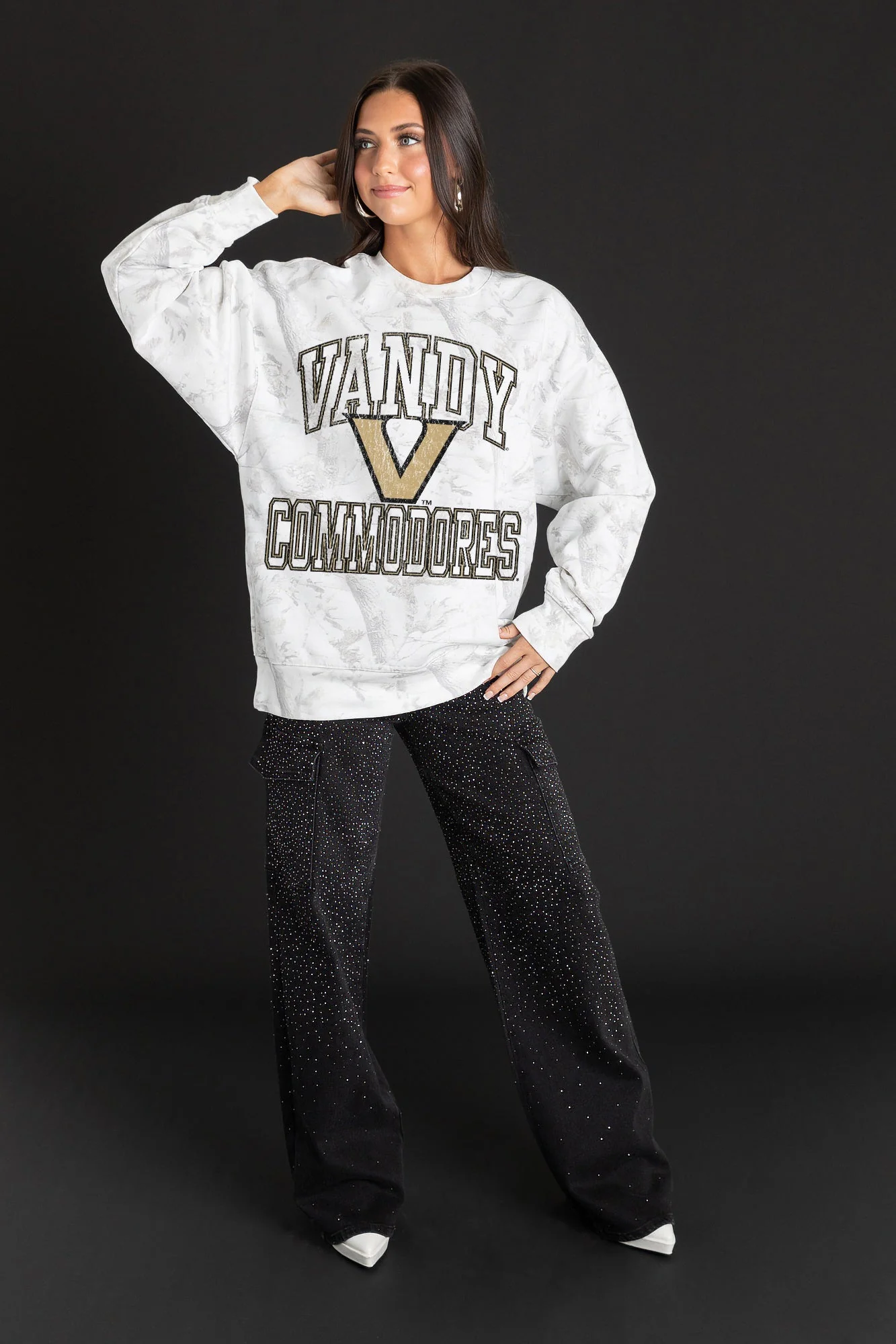VANDERBILT COMMODORES WHITEOUT PREMIUM DROP SHOULDER CAMO PULLOVER - Image 3