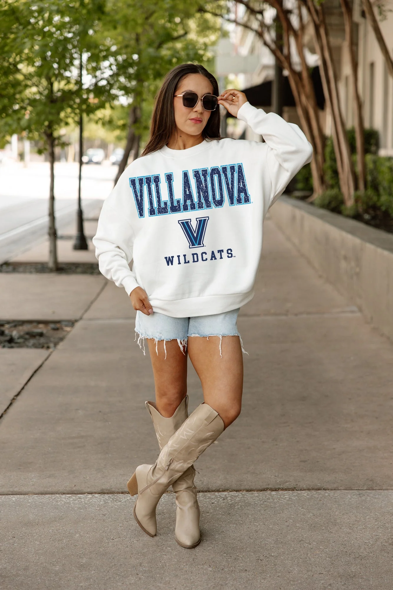 VILLANOVA WILDCATS FREESTYLE PREMIUM FLEECE CREWNECK PULLOVER