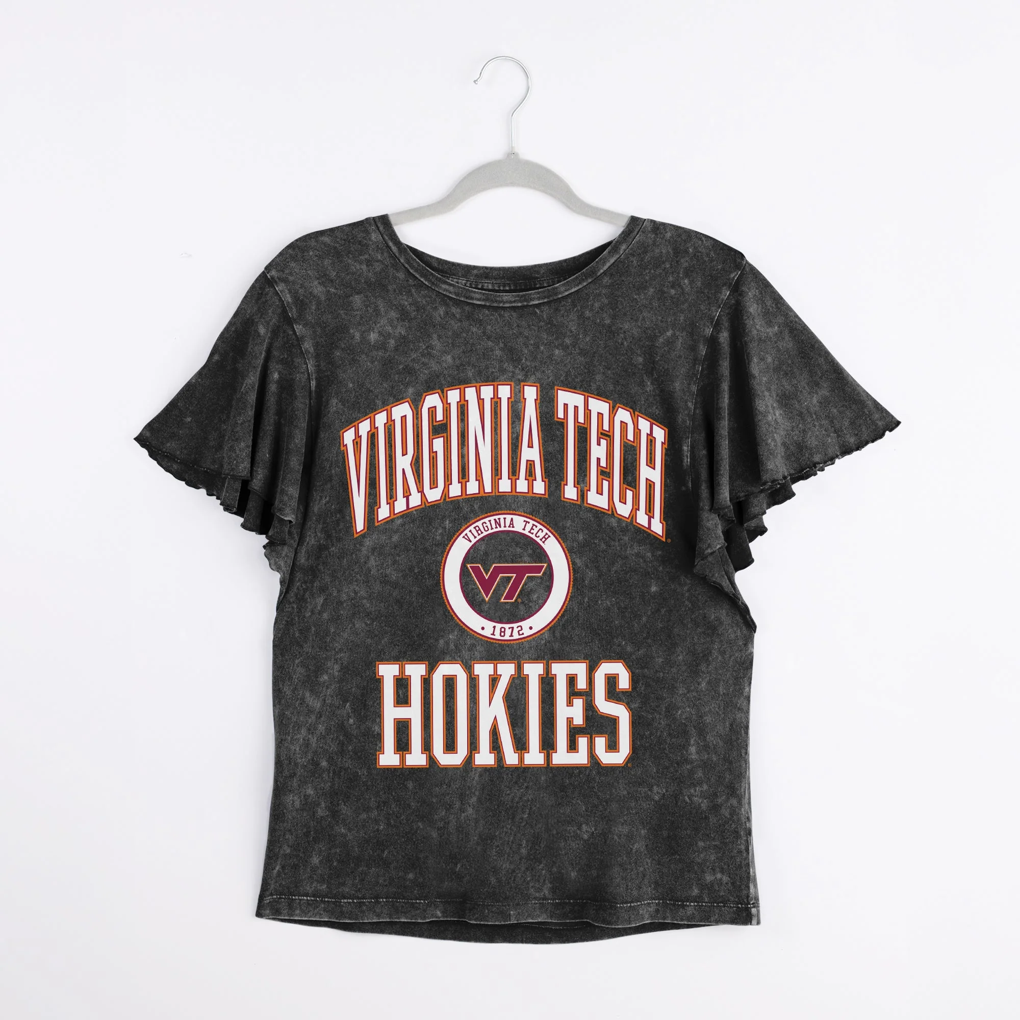 VIRGINIA TECH HOKIES VICTORY MODE FLUTTER SLEEVE TEE IN BLACK - Image 8