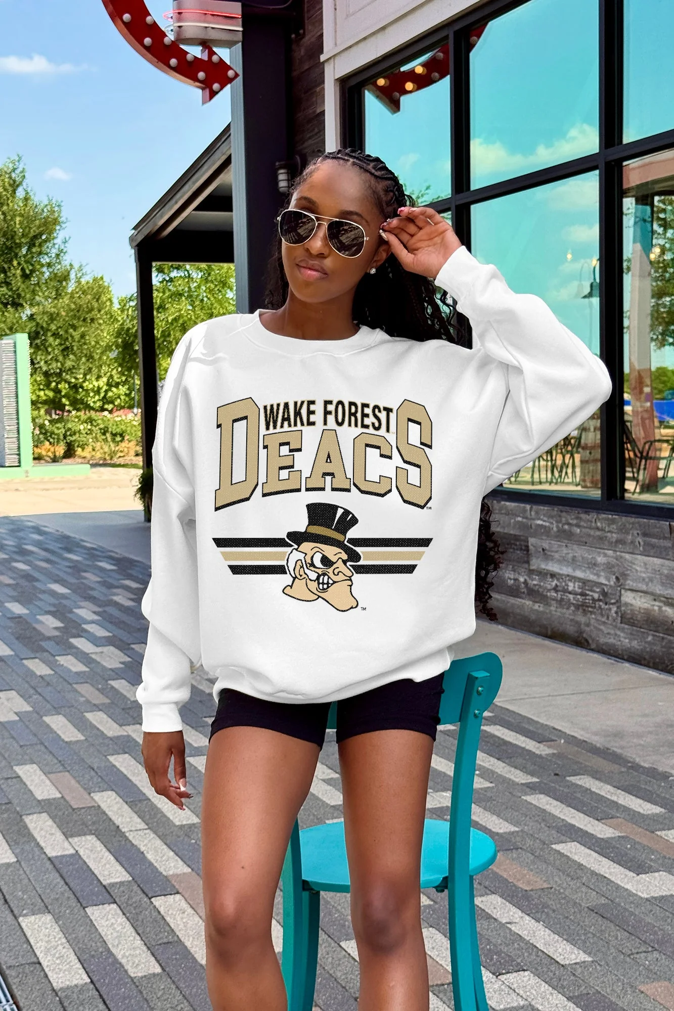 WAKE FOREST DEMON DEACONS SWIFT STRIKE PREMIUM FLEECE DROP SHOULDER CREWNECK PULLOVER - Image 2