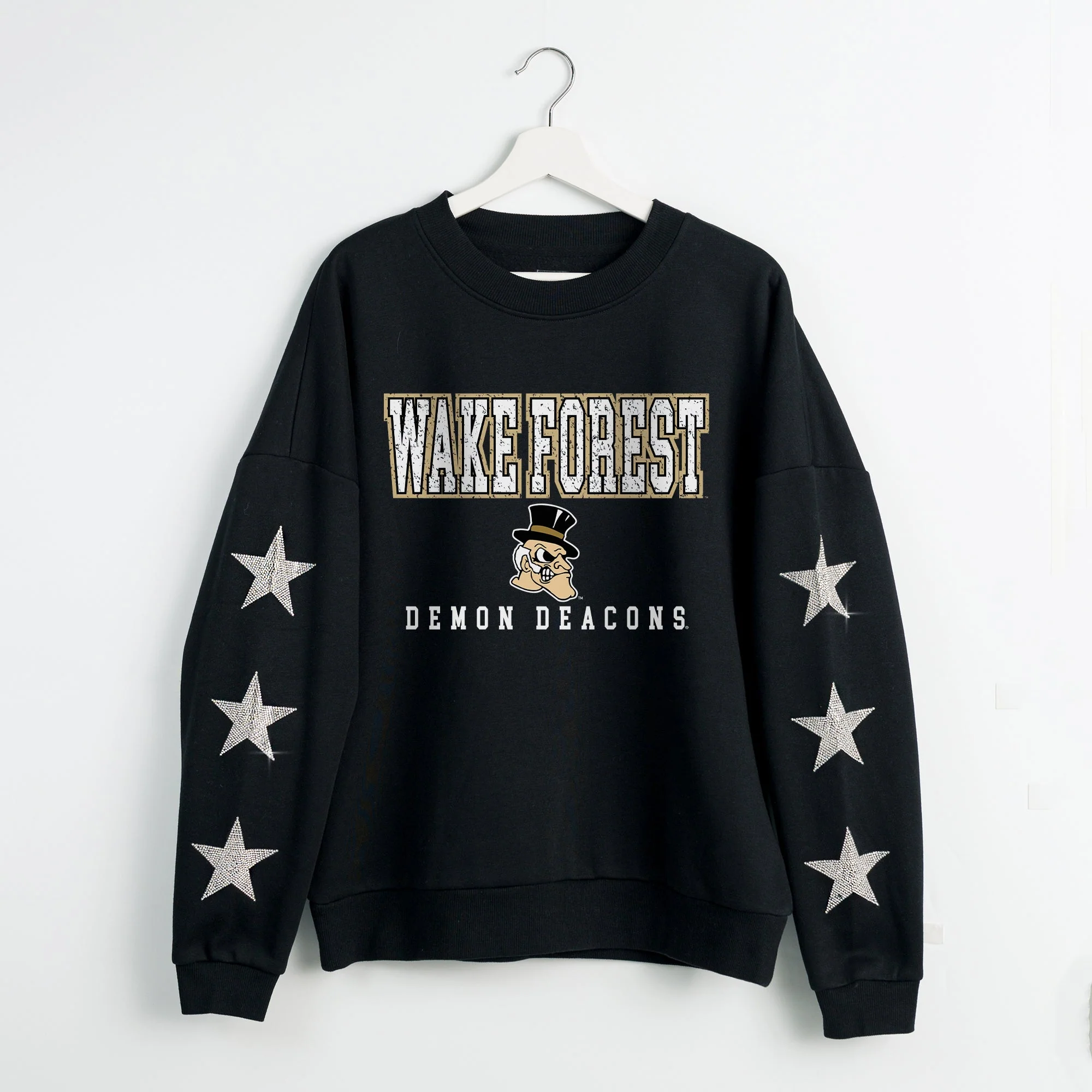 WAKE FOREST DEMON DEACONS VELOCITY STAR EMBELLISHED CREW SWEATSHIRT - Image 8