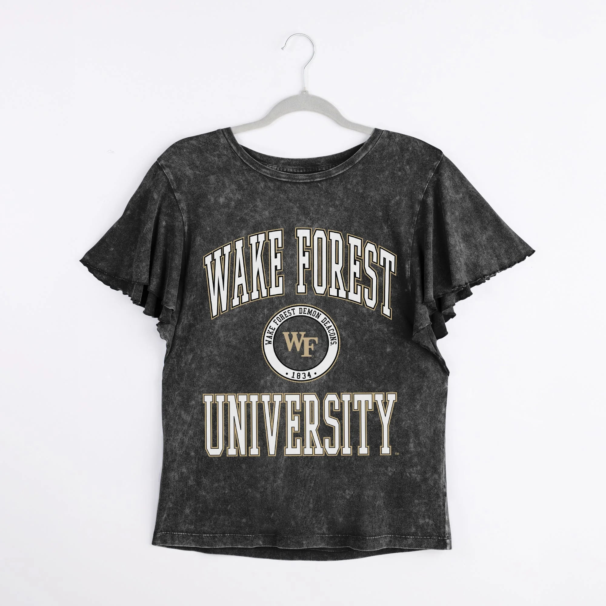 WAKE FOREST DEMON DEACONS VICTORY MODE FLUTTER SLEEVE TEE IN BLACK - Image 8