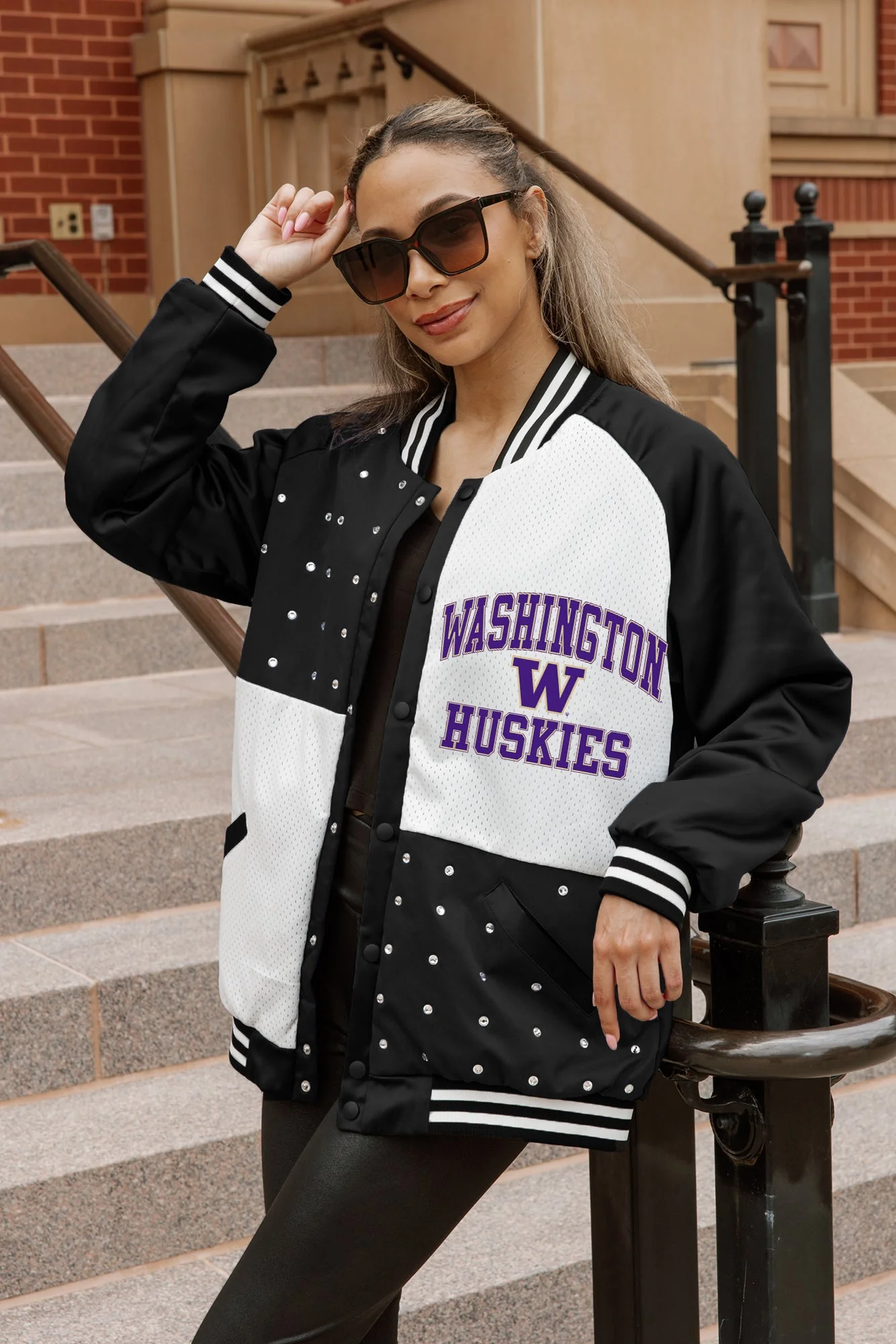 WASHINGTON HUSKIES REFINED RIVALRY THROWBACK VARSITY BOMBER JACKET