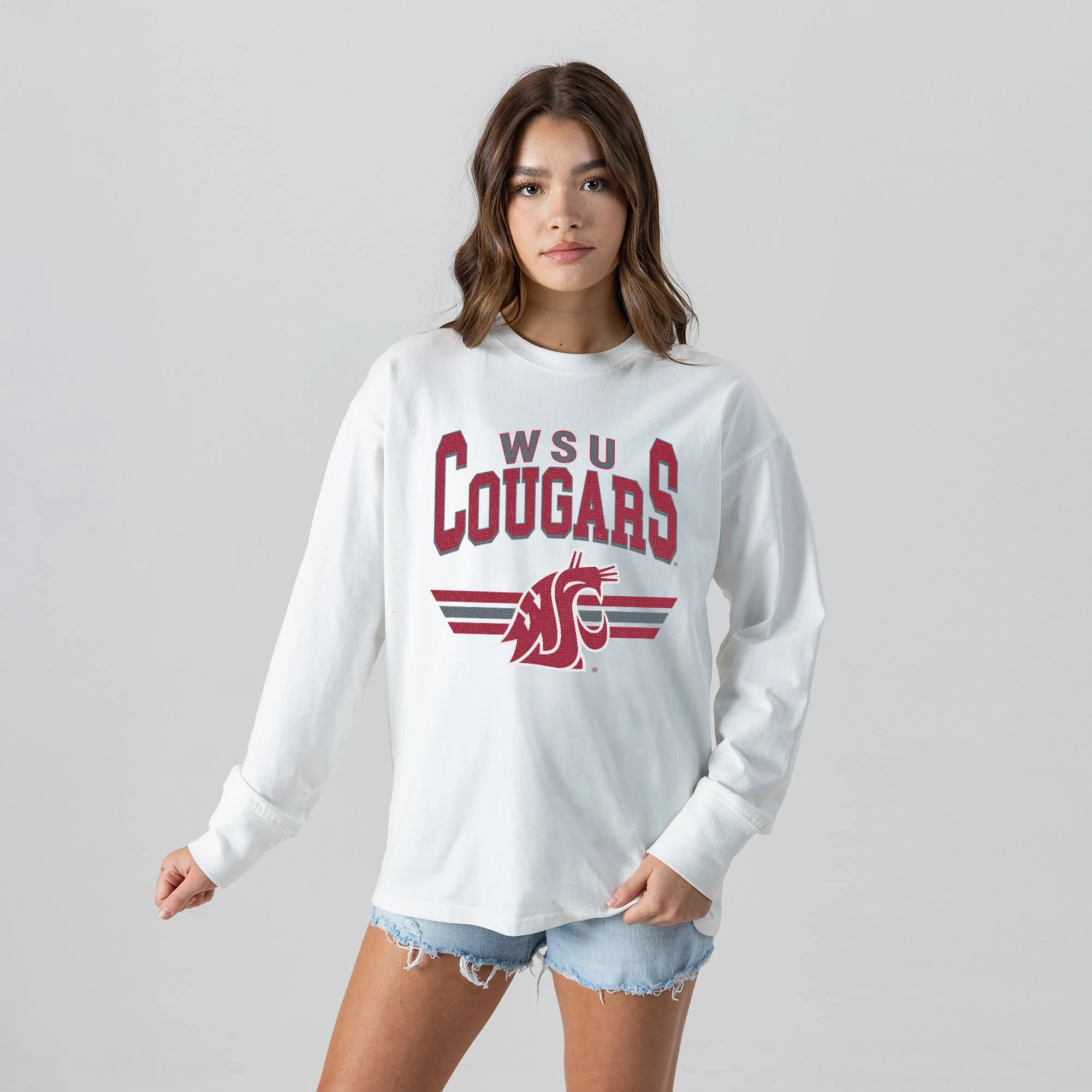 WASHINGTON STATE COUGARS SWIFT STRIKE ESSENTIAL RELAXED FIT LONG SLEEVE TEE - Image 4