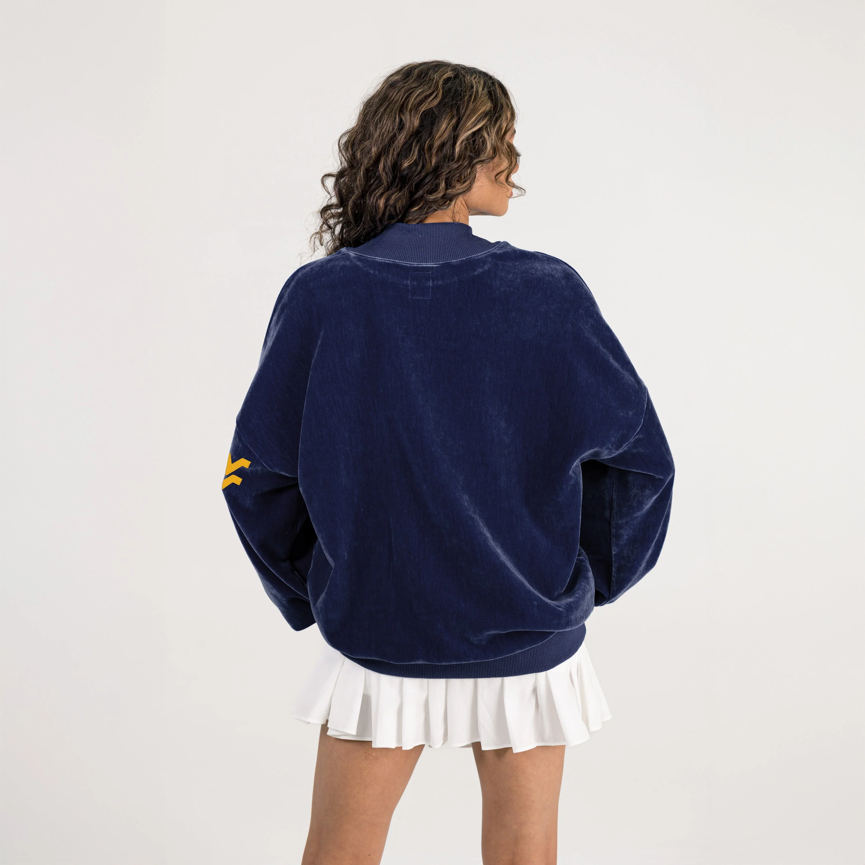 WEST VIRGINIA MOUNTAINEERS MAKE A MOVE MOCK NECK CHENILLE PULLOVER - Image 6