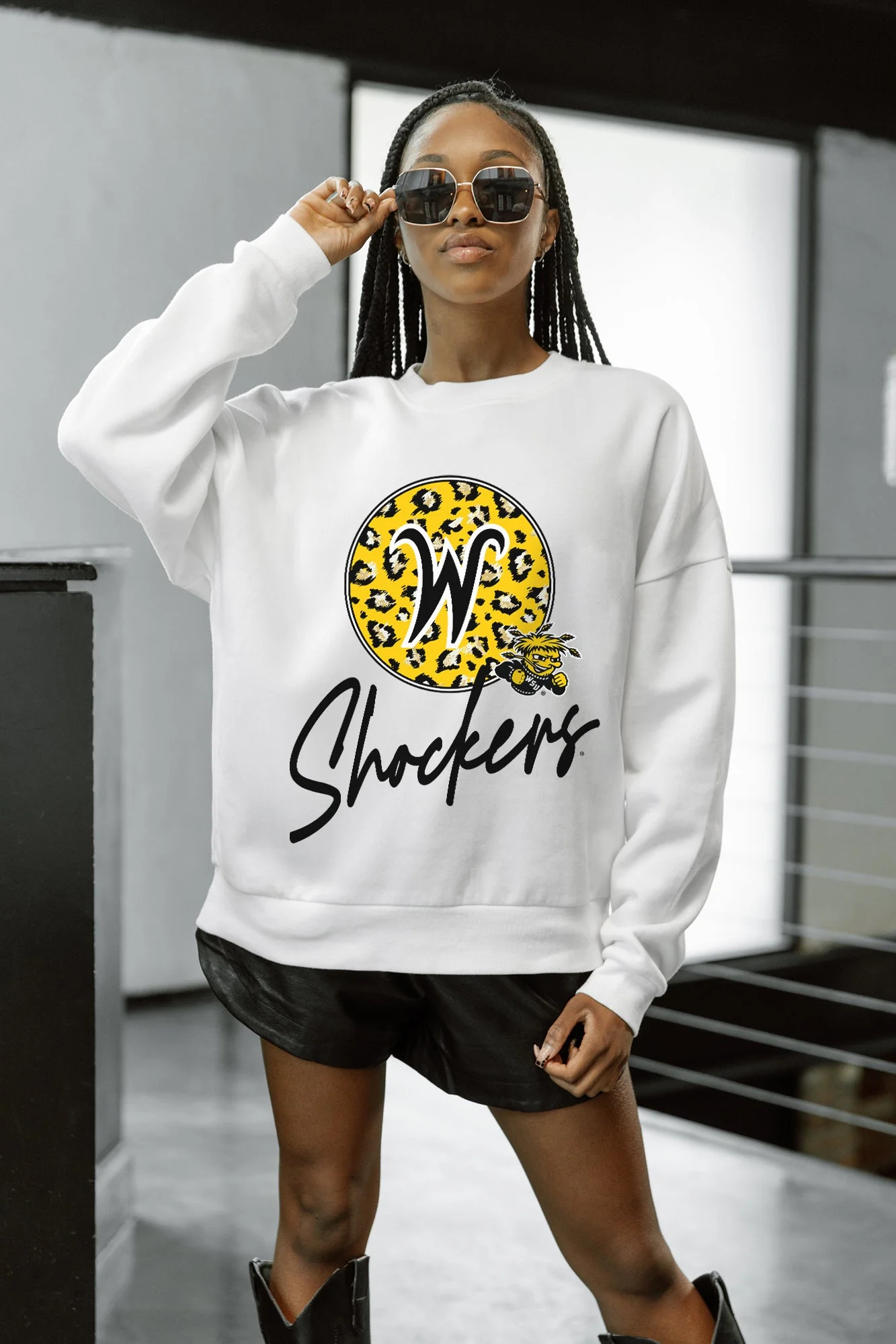 WICHITA STATE SHOCKERS WILD BREAKTHROUGH PREMIUM FLEECE CREWNECK PULLOVER - Image 4
