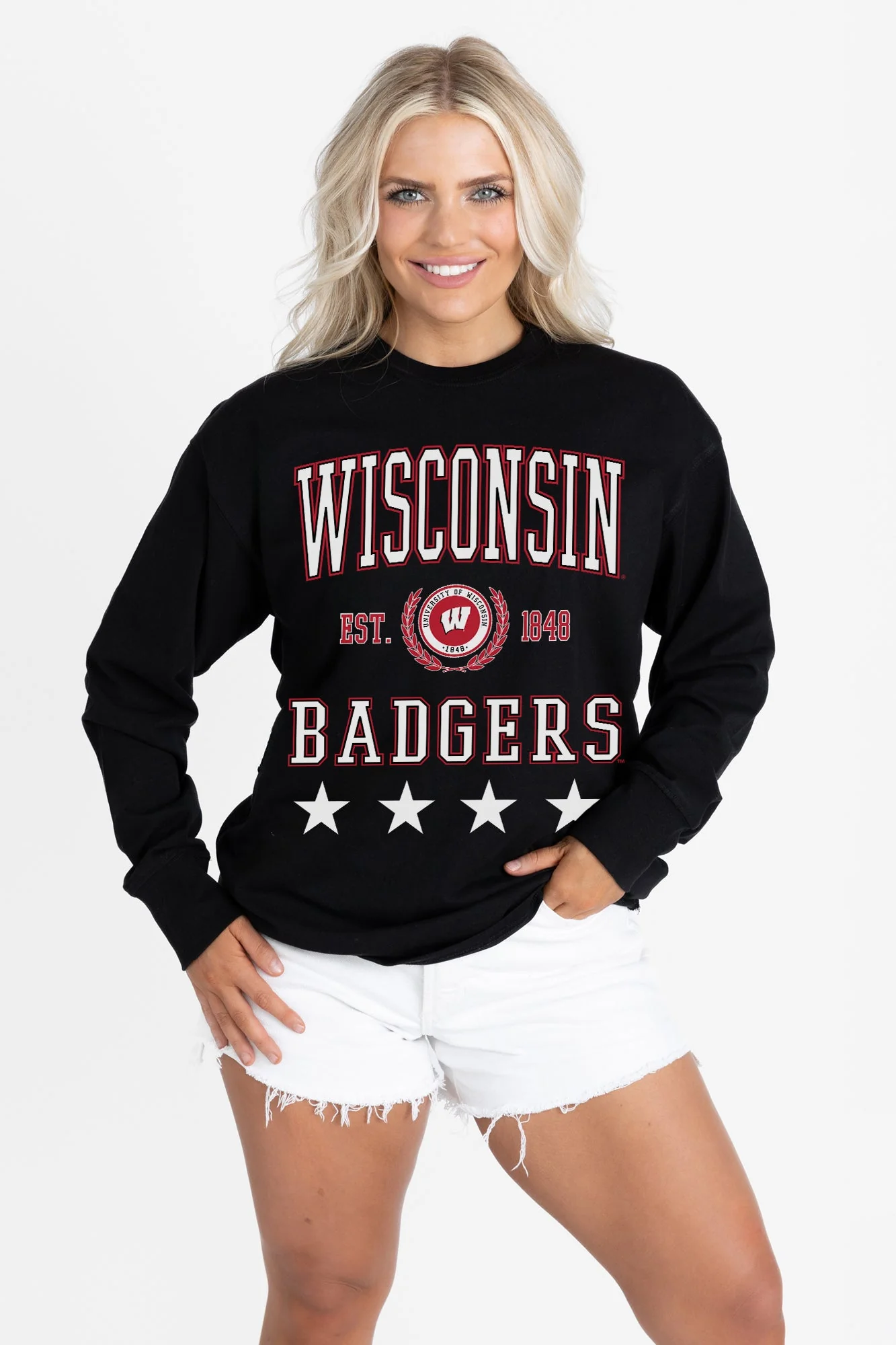 WISCONSIN BADGERS EVERYDAY STAR ESSENTIAL RELAXED FIT LONG SLEEVE TEE - Image 6