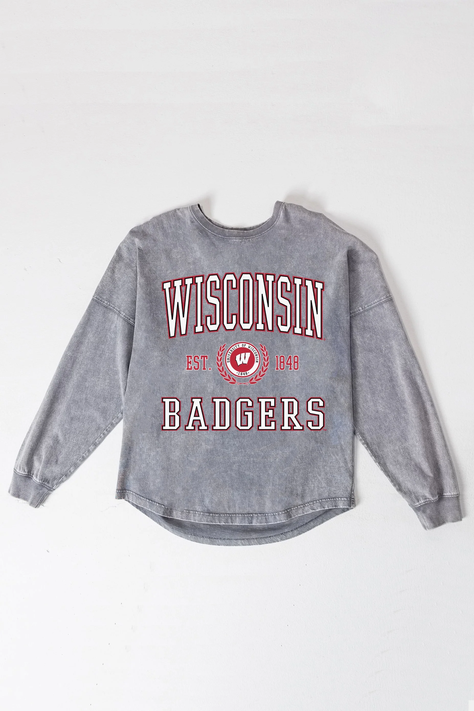 WISCONSIN BADGERS FINAL SCORE FADED WASH PULLOVER - Image 8