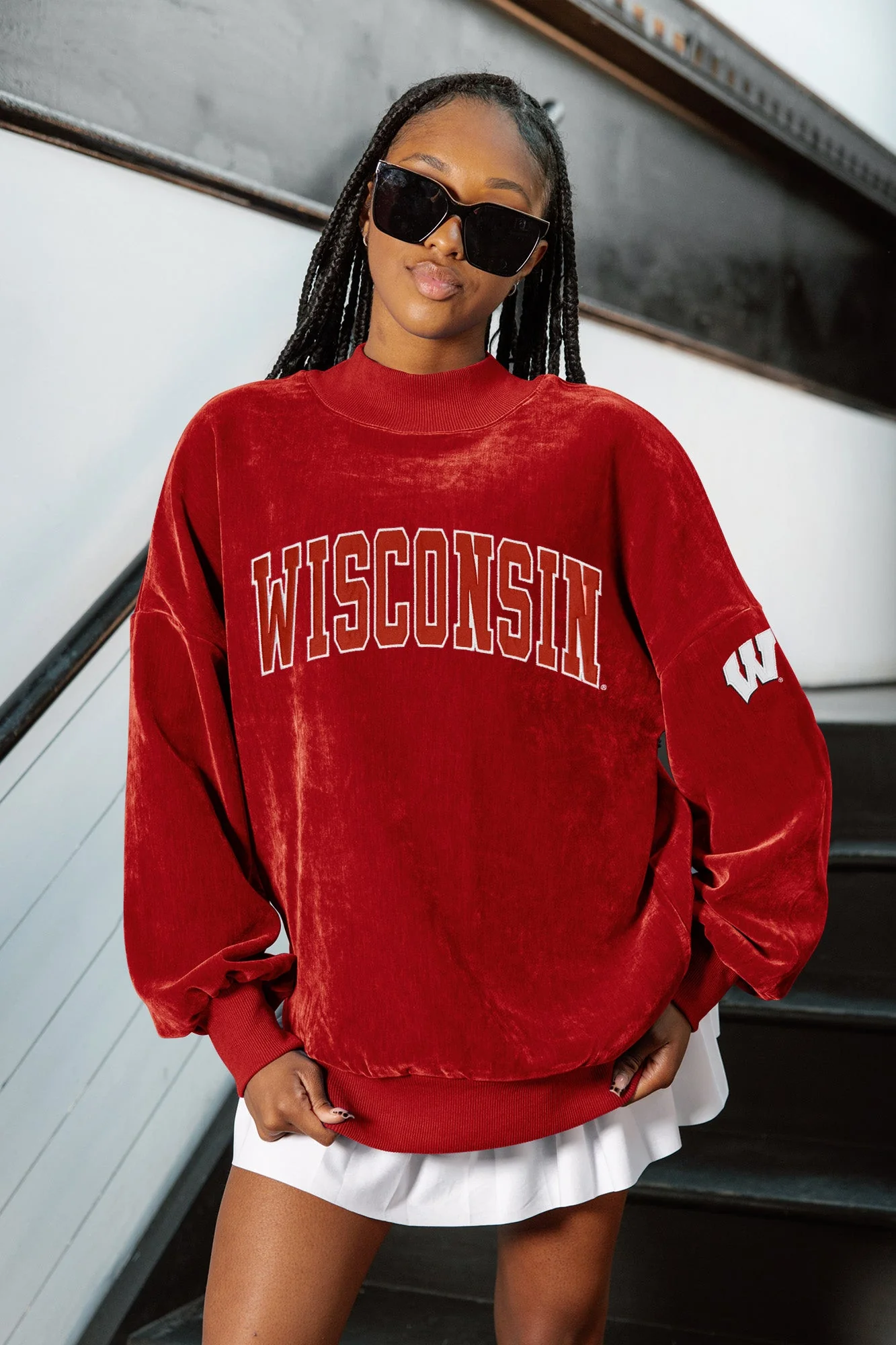 WISCONSIN BADGERS MAKE A MOVE MOCK NECK CHENILLE PULLOVER - Image 10