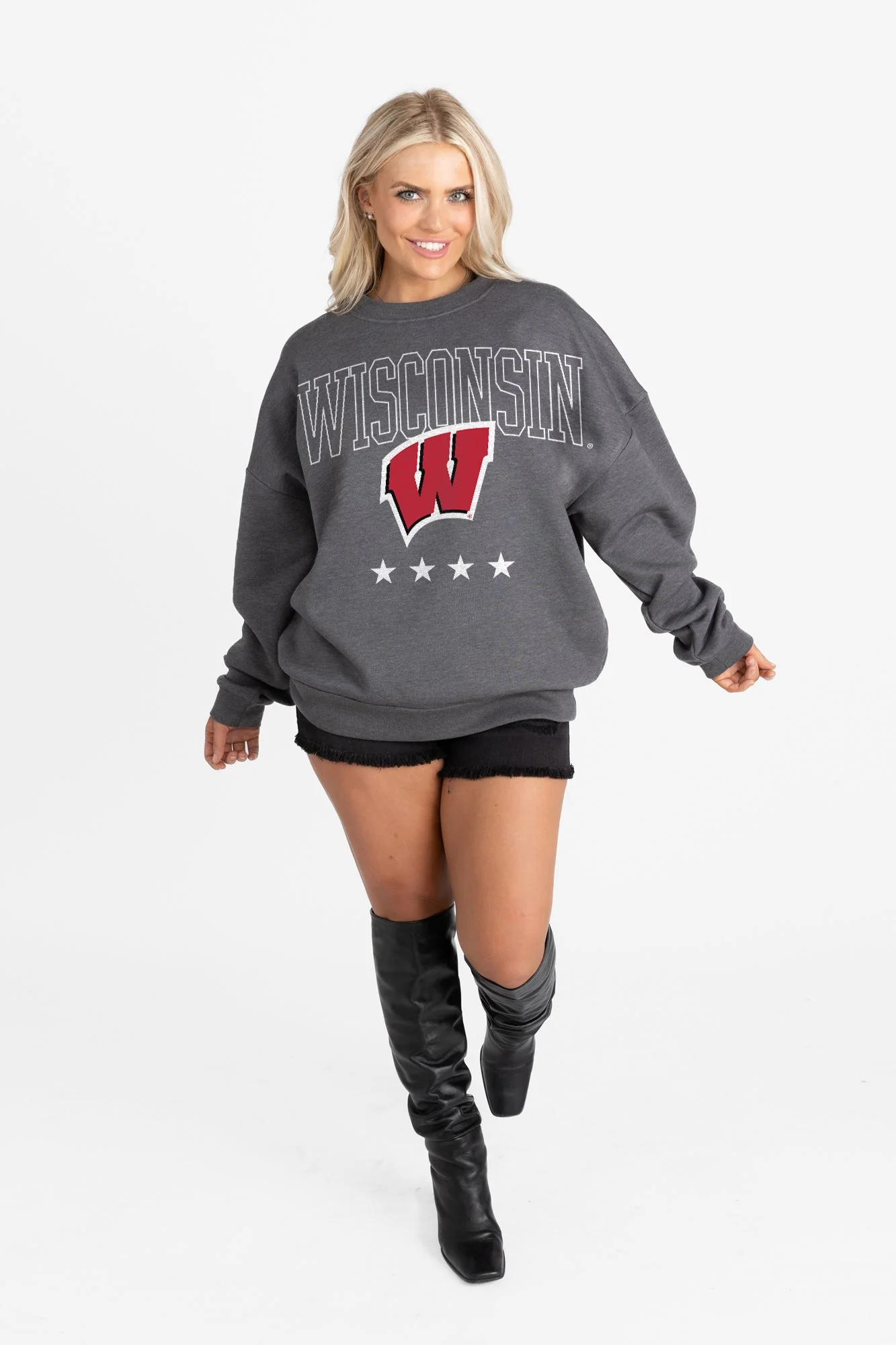WISCONSIN BADGERS RISING STAR PREMIUM FLEECE CREWNECK PULLOVER - Image 5
