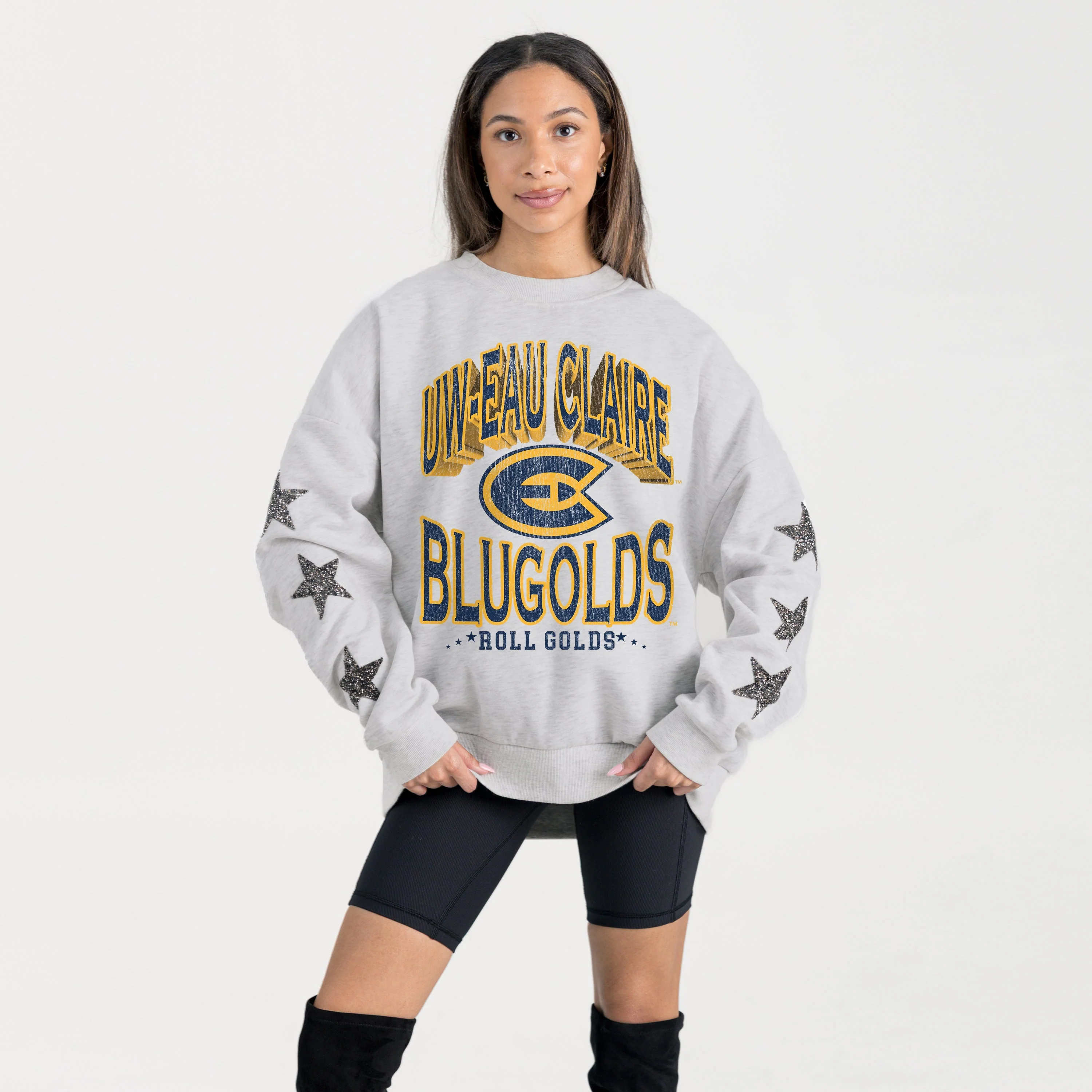 WISCONSIN-EAU CLAIRE BLUGOLDS RESILIENCE STAR EMBELLISHED CREW SWEATSHIRT - Image 5