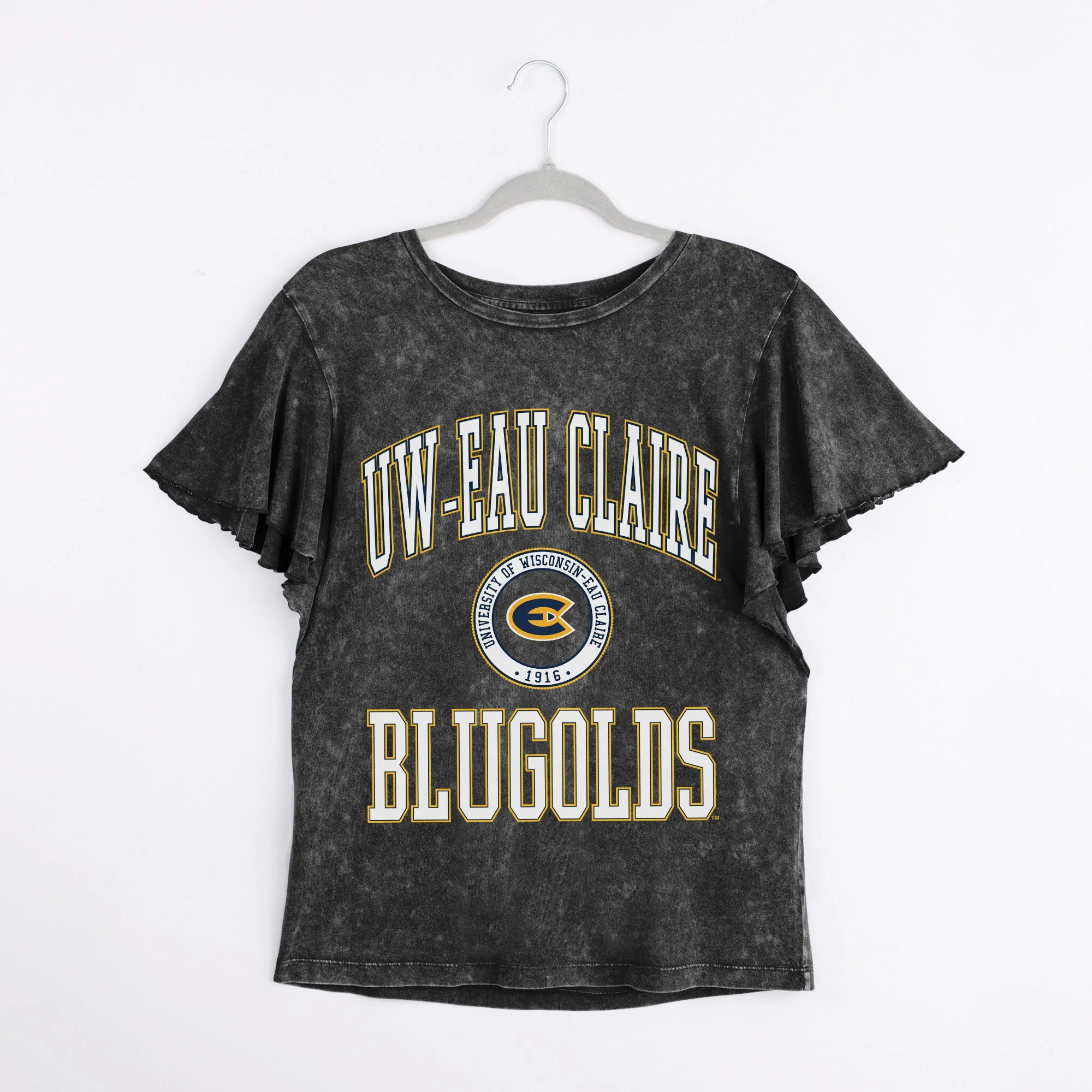 WISCONSIN-EAU CLAIRE BLUGOLDS VICTORY MODE FLUTTER SLEEVE TEE IN BLACK - Image 8
