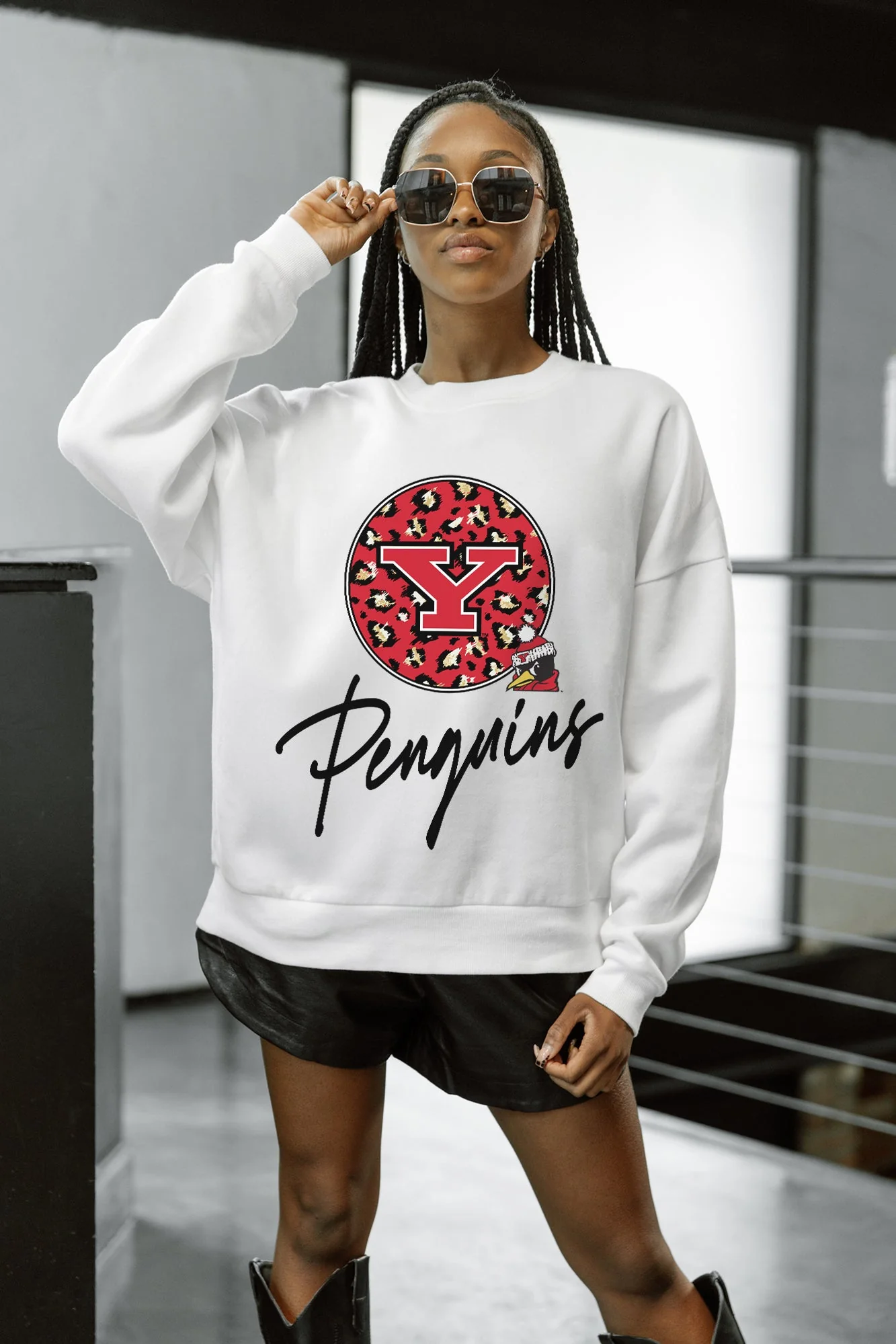 YOUNGSTOWN STATE PENGUINS WILD BREAKTHROUGH PREMIUM FLEECE CREWNECK PULLOVER - Image 4