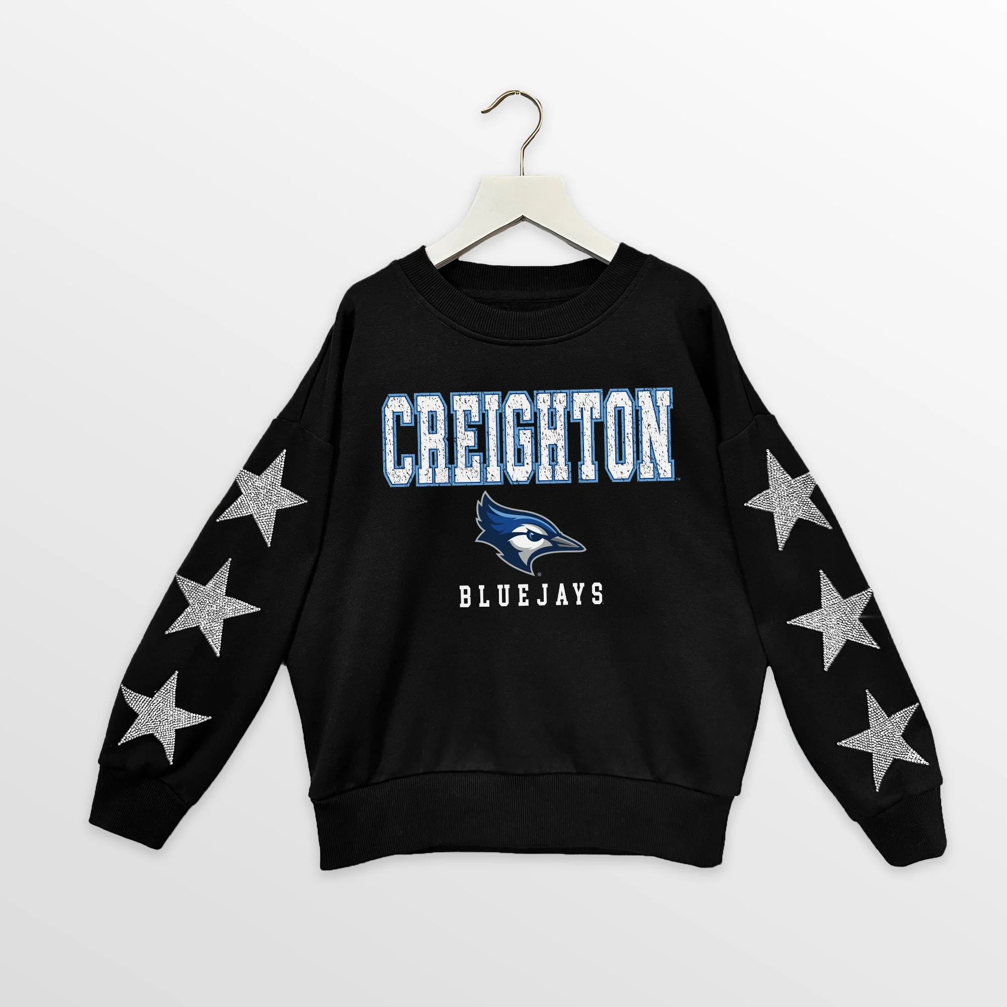 CREIGHTON BLUEJAYS VELOCITY KIDS STAR SLEEVE CREWNECK PULLOVER - Image 7