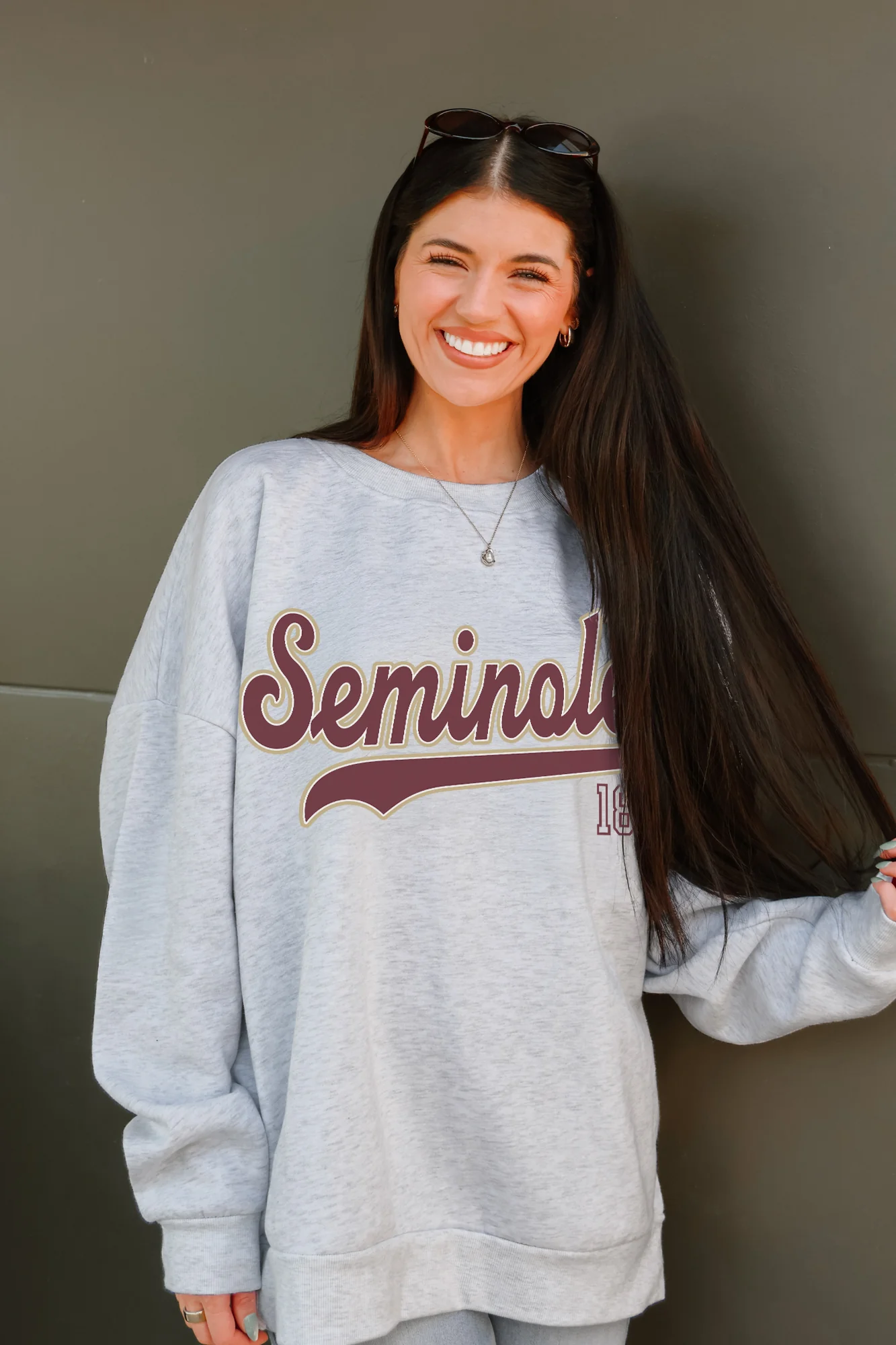 FLORIDA STATE SEMINOLES CLASSIC WIN PREMIUM FLEECE CREWNECK PULLOVER - Image 3