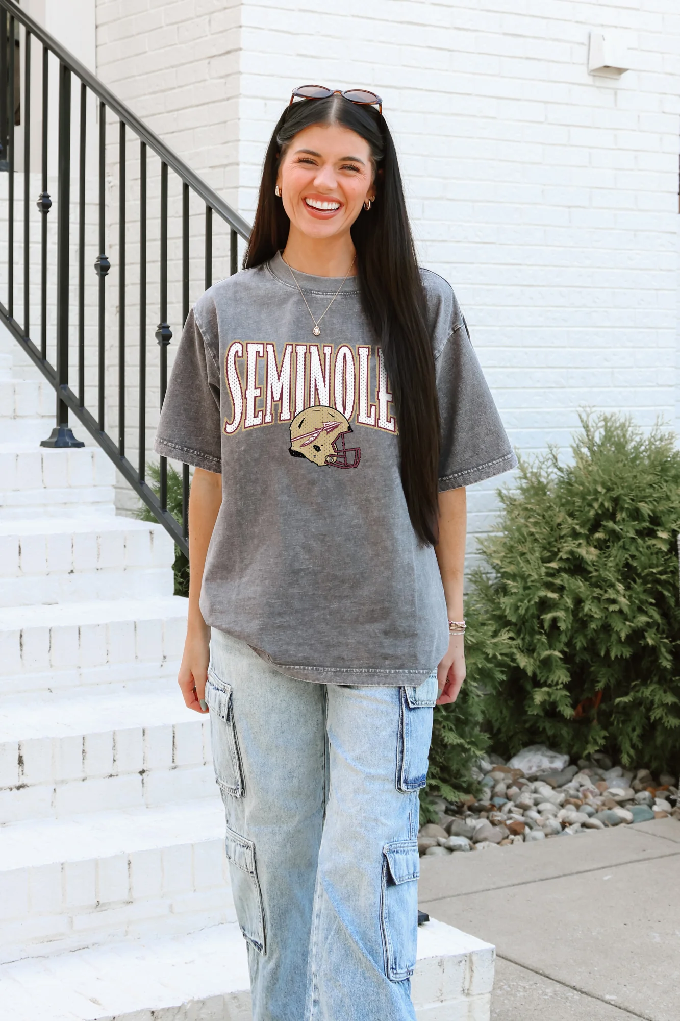 FLORIDA STATE SEMINOLES PLAYBOOK WIN OVERSIZED CREWNECK TEE