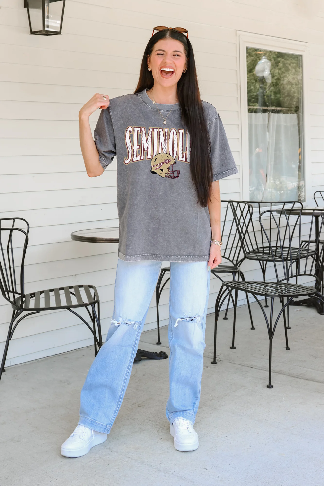 FLORIDA STATE SEMINOLES PLAYBOOK WIN OVERSIZED CREWNECK TEE - Image 2