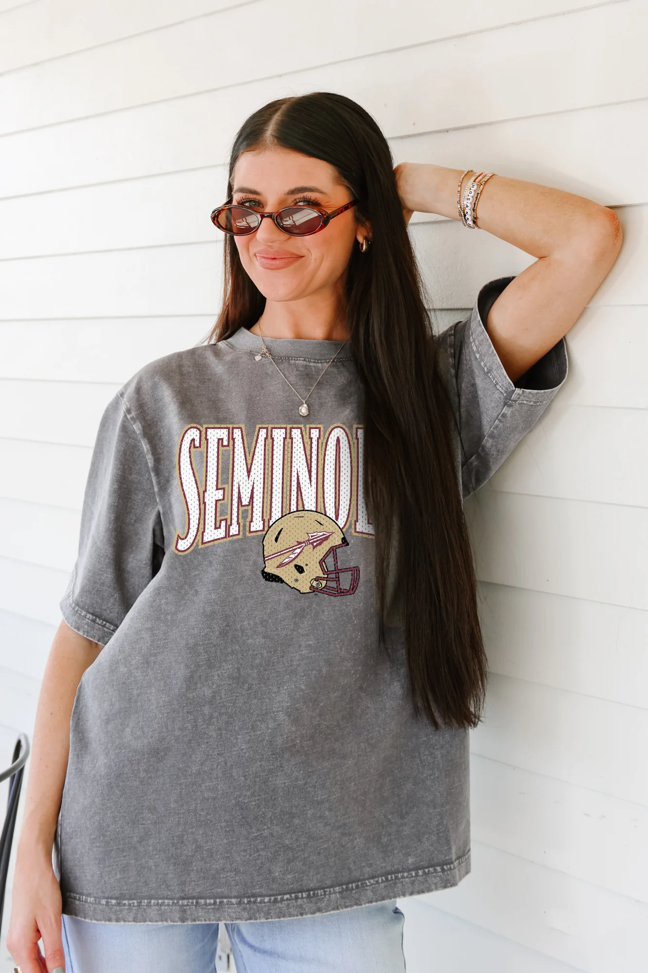 FLORIDA STATE SEMINOLES PLAYBOOK WIN OVERSIZED CREWNECK TEE - Image 3