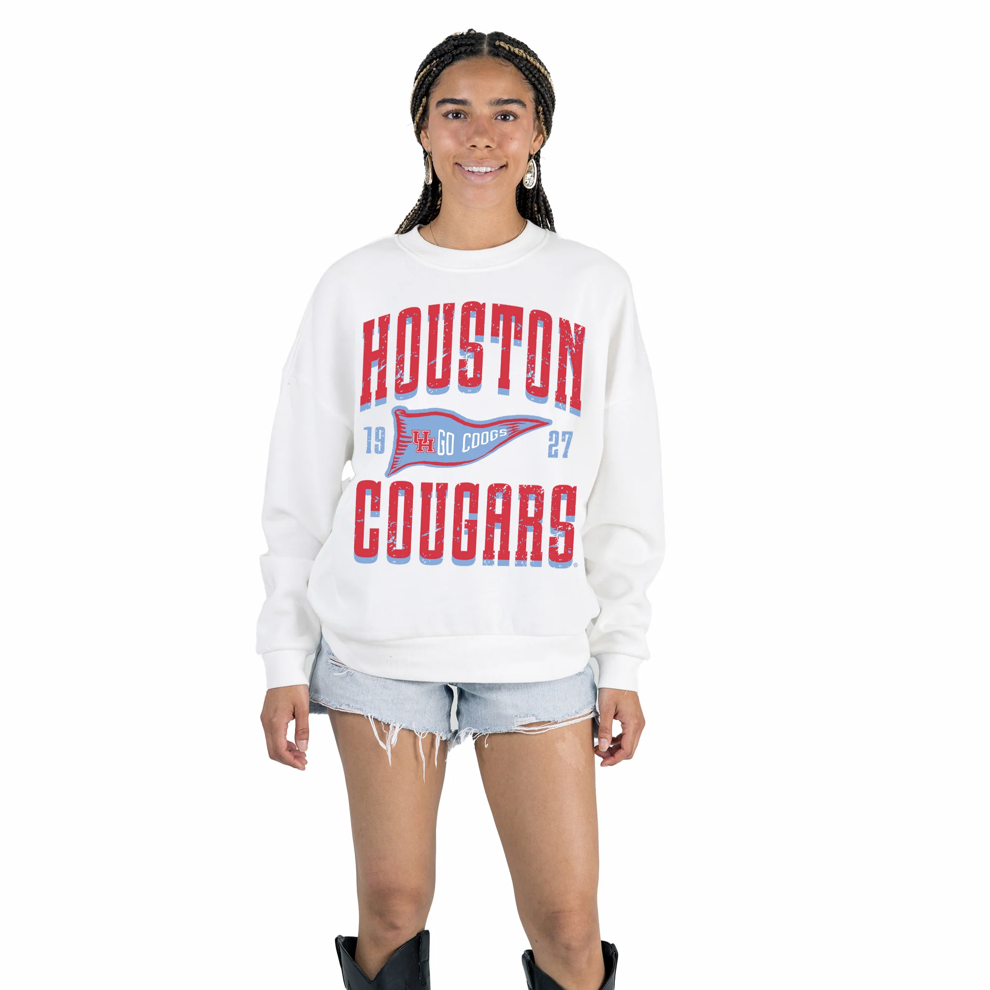 HOUSTON COUGARS BLUE LEGACY PREMIUM FLEECE CREWNECK PULLOVER