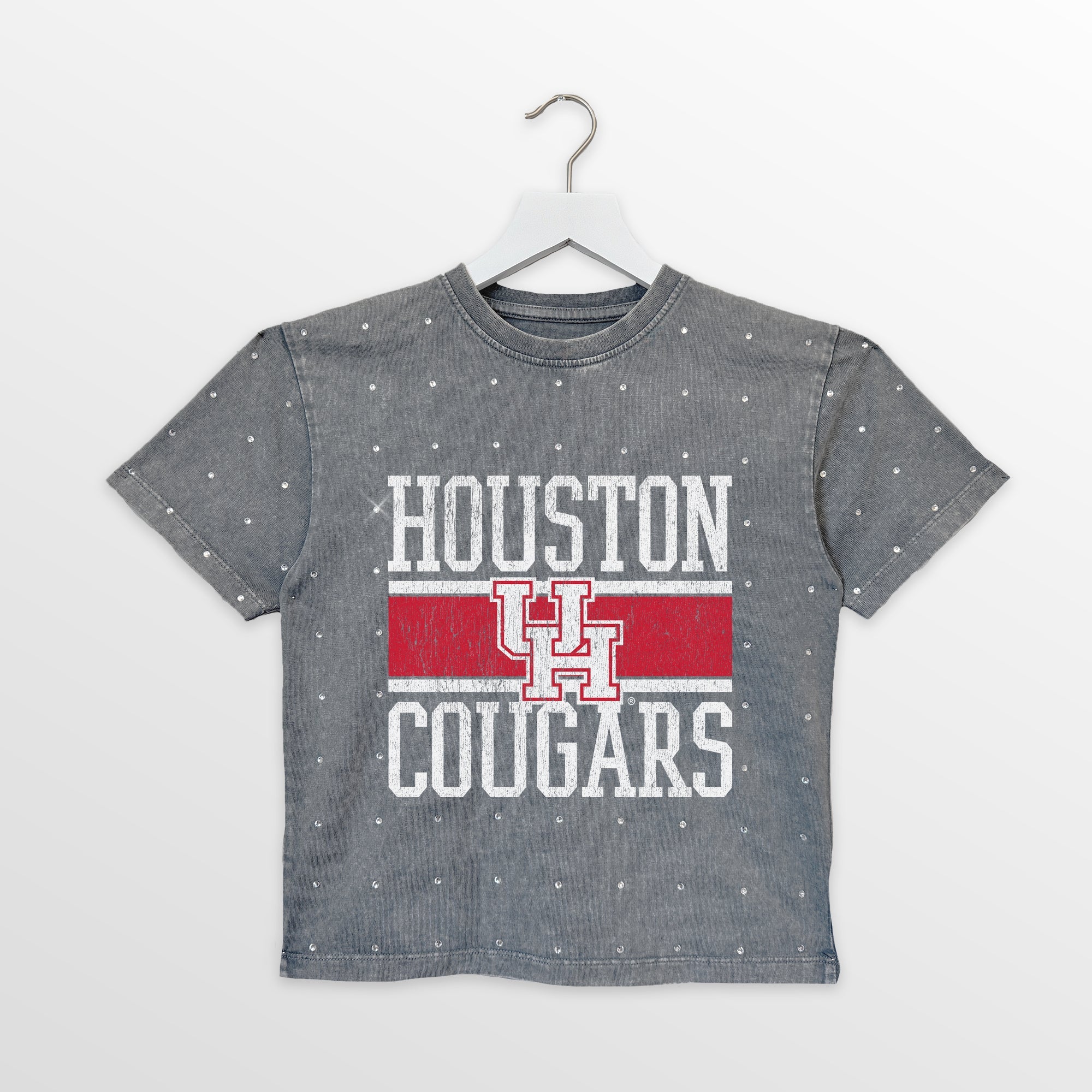 HOUSTON COUGARS ON THE BALL KIDS MINI RHINESTONE OVERSIZED TEE - Image 4