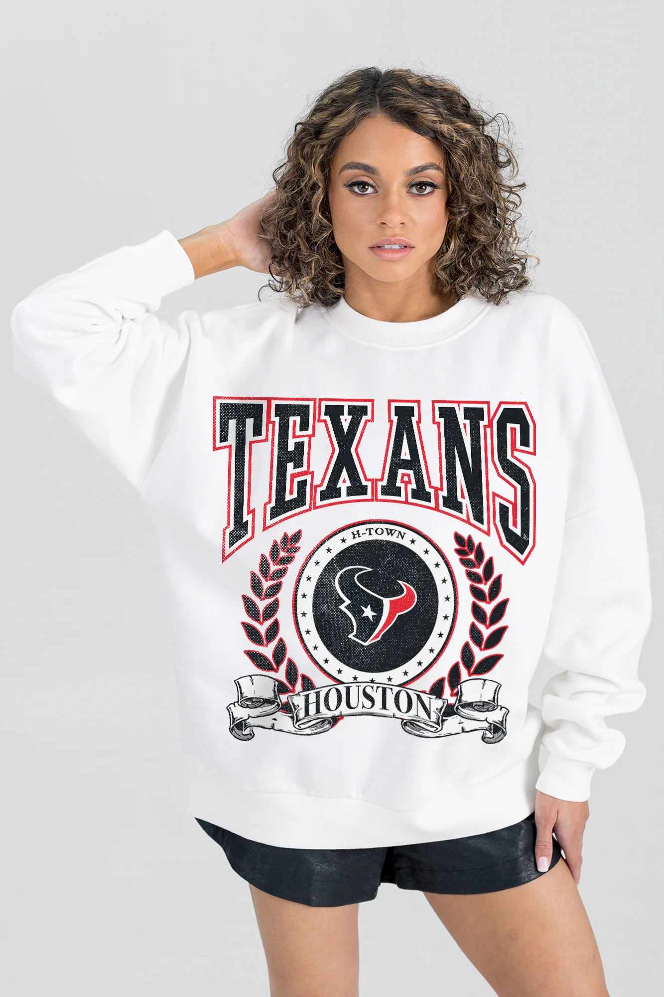 HOUSTON TEXANS STAY COOL PREMIUM FLEECE CREWNECK PULLOVER - Image 3