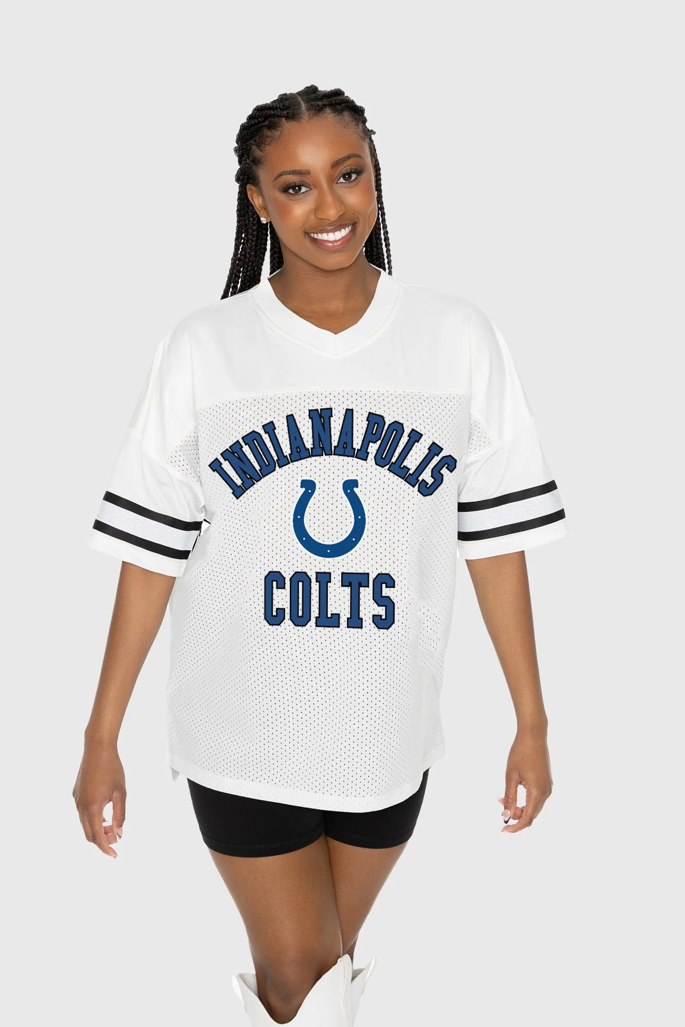 INDIANAPOLIS COLTS NEXT DOWN ICONIC OVERSIZED FASHION JERSEY BY RANDI MAHOMES - Image 3
