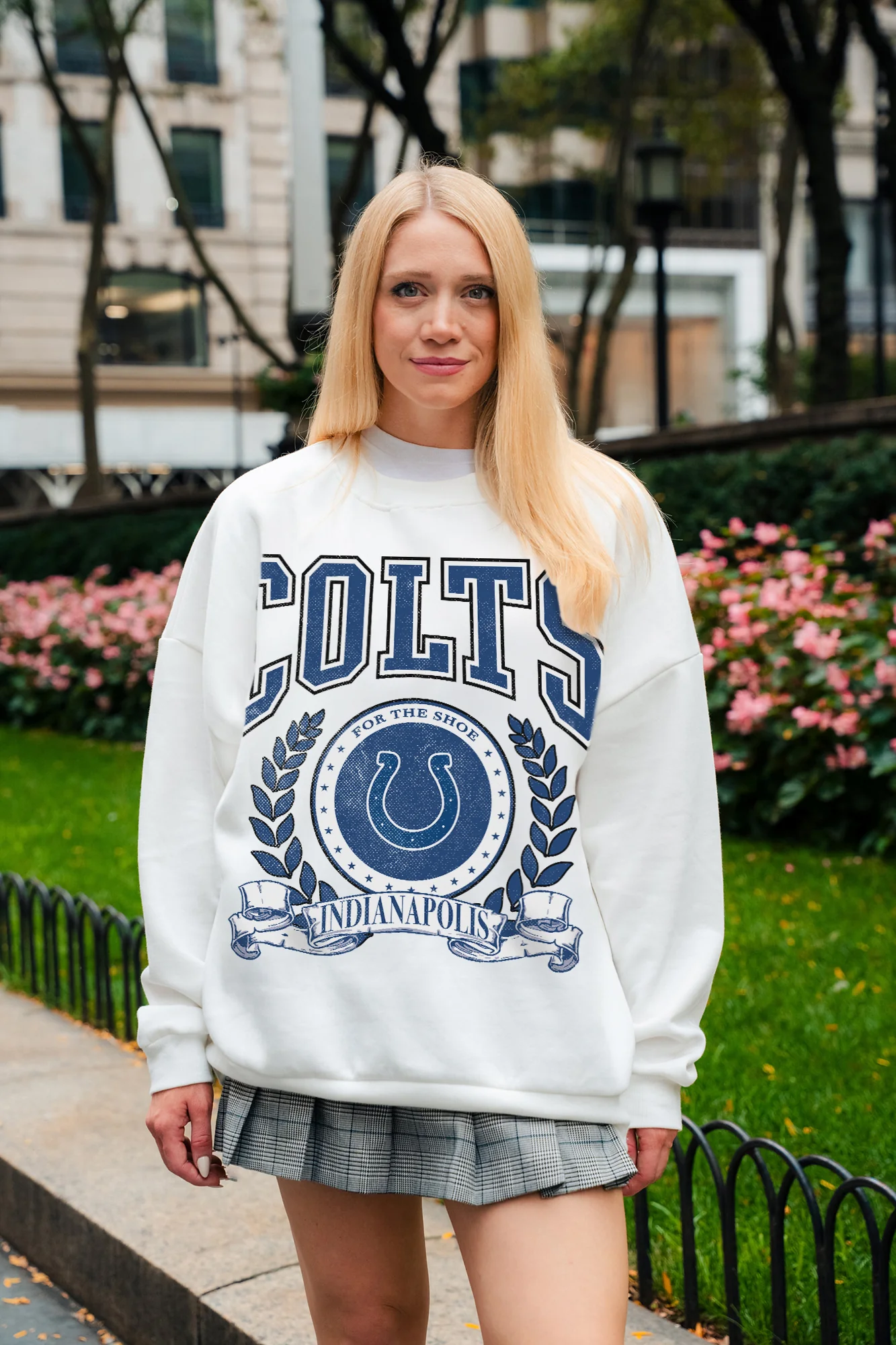 INDIANAPOLIS COLTS STAY COOL PREMIUM FLEECE CREWNECK PULLOVER