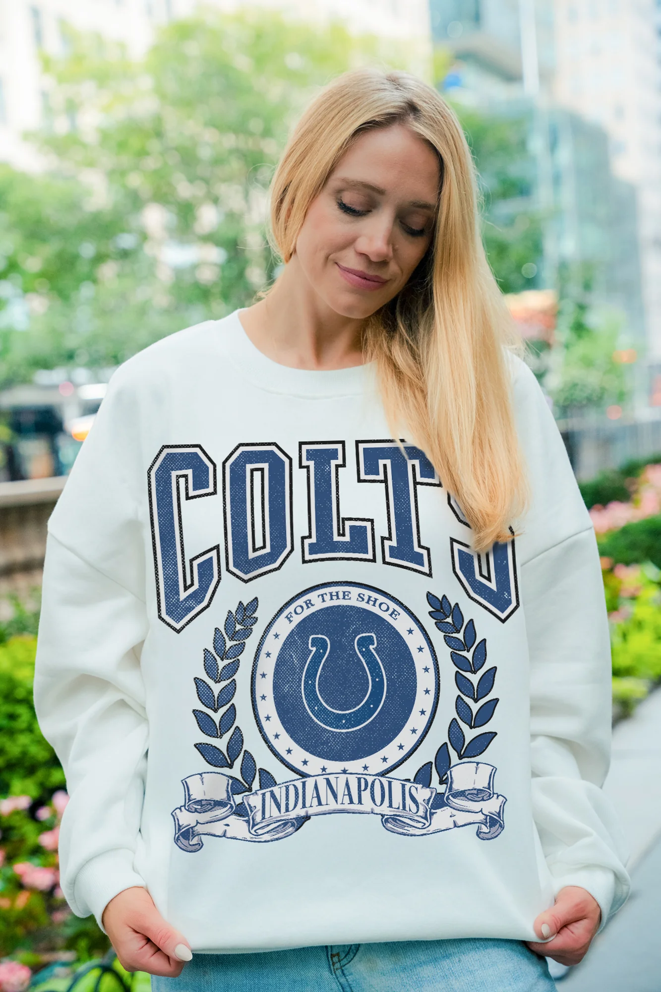 INDIANAPOLIS COLTS STAY COOL PREMIUM FLEECE CREWNECK PULLOVER - Image 2