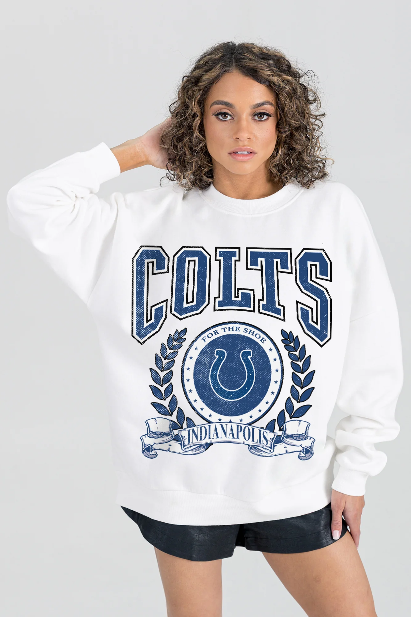 INDIANAPOLIS COLTS STAY COOL PREMIUM FLEECE CREWNECK PULLOVER - Image 3