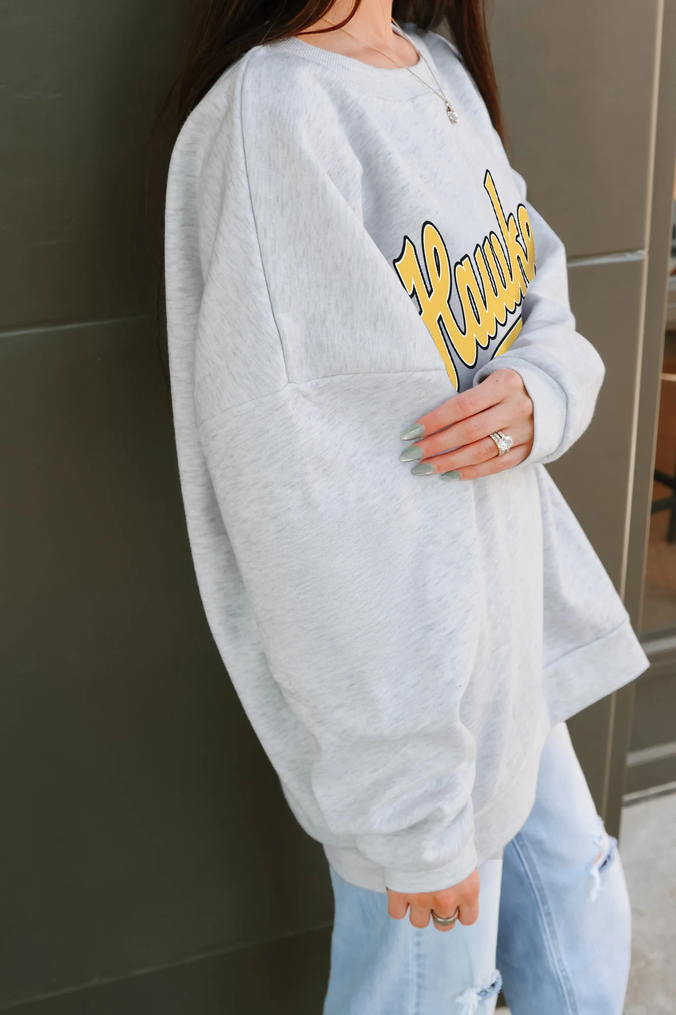 IOWA HAWKEYES CLASSIC WIN PREMIUM FLEECE CREWNECK PULLOVER - Image 4