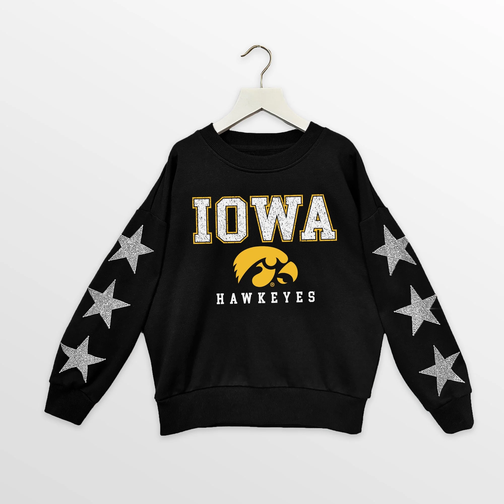 IOWA HAWKEYES VELOCITY KIDS STAR SLEEVE CREWNECK PULLOVER - Image 7