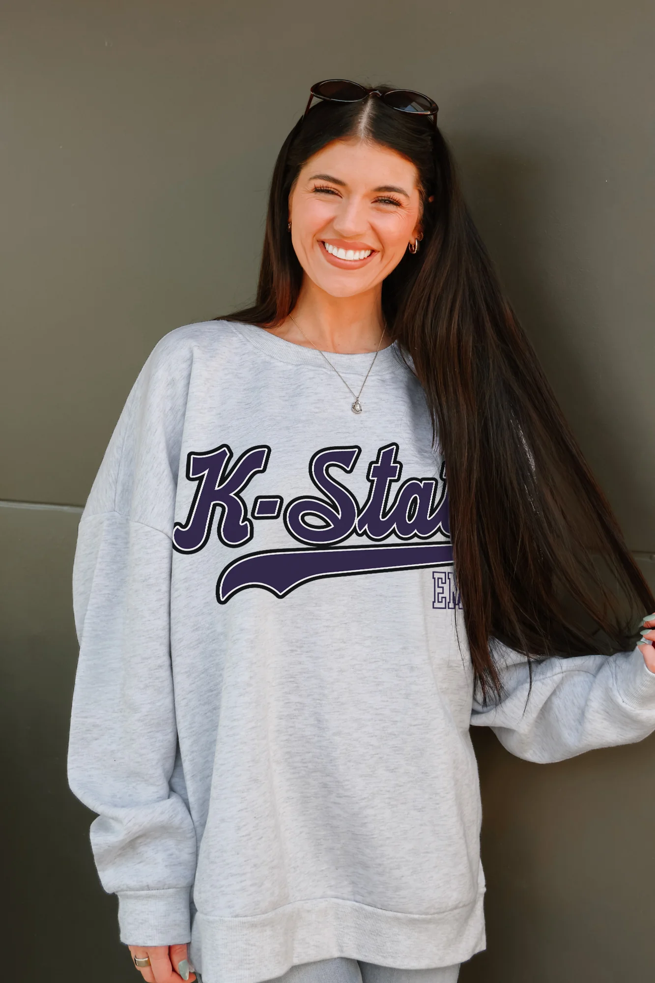 KANSAS STATE WILDCATS CLASSIC WIN PREMIUM FLEECE CREWNECK PULLOVER - Image 3