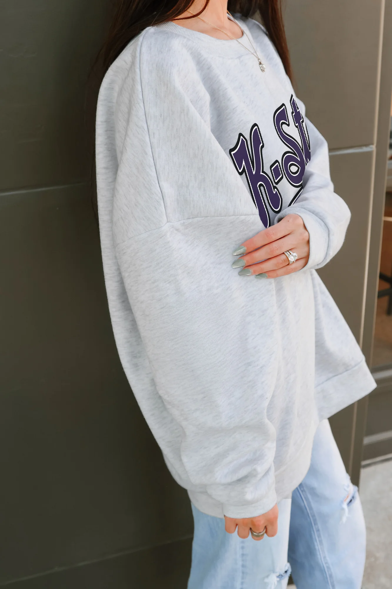 KANSAS STATE WILDCATS CLASSIC WIN PREMIUM FLEECE CREWNECK PULLOVER - Image 4