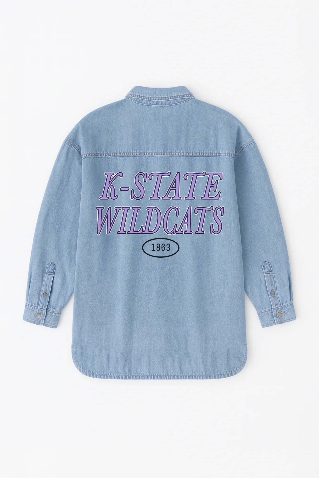 KANSAS STATE WILDCATS OVERSIZED DENIM JACKET - Image 8