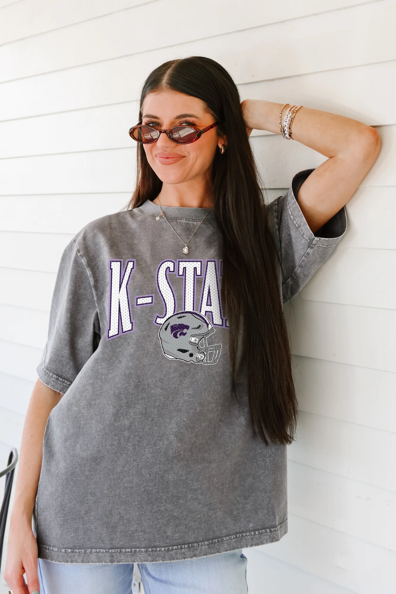 KANSAS STATE WILDCATS PLAYBOOK WIN OVERSIZED CREWNECK TEE - Image 3
