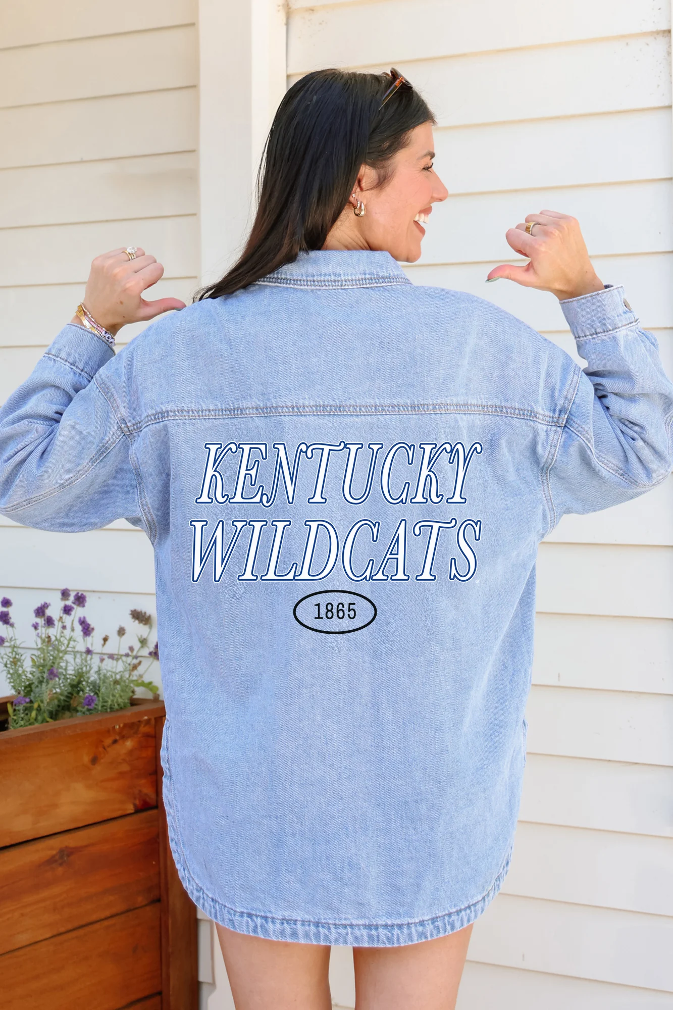 KENTUCKY WILDCATS OVERSIZED DENIM JACKET