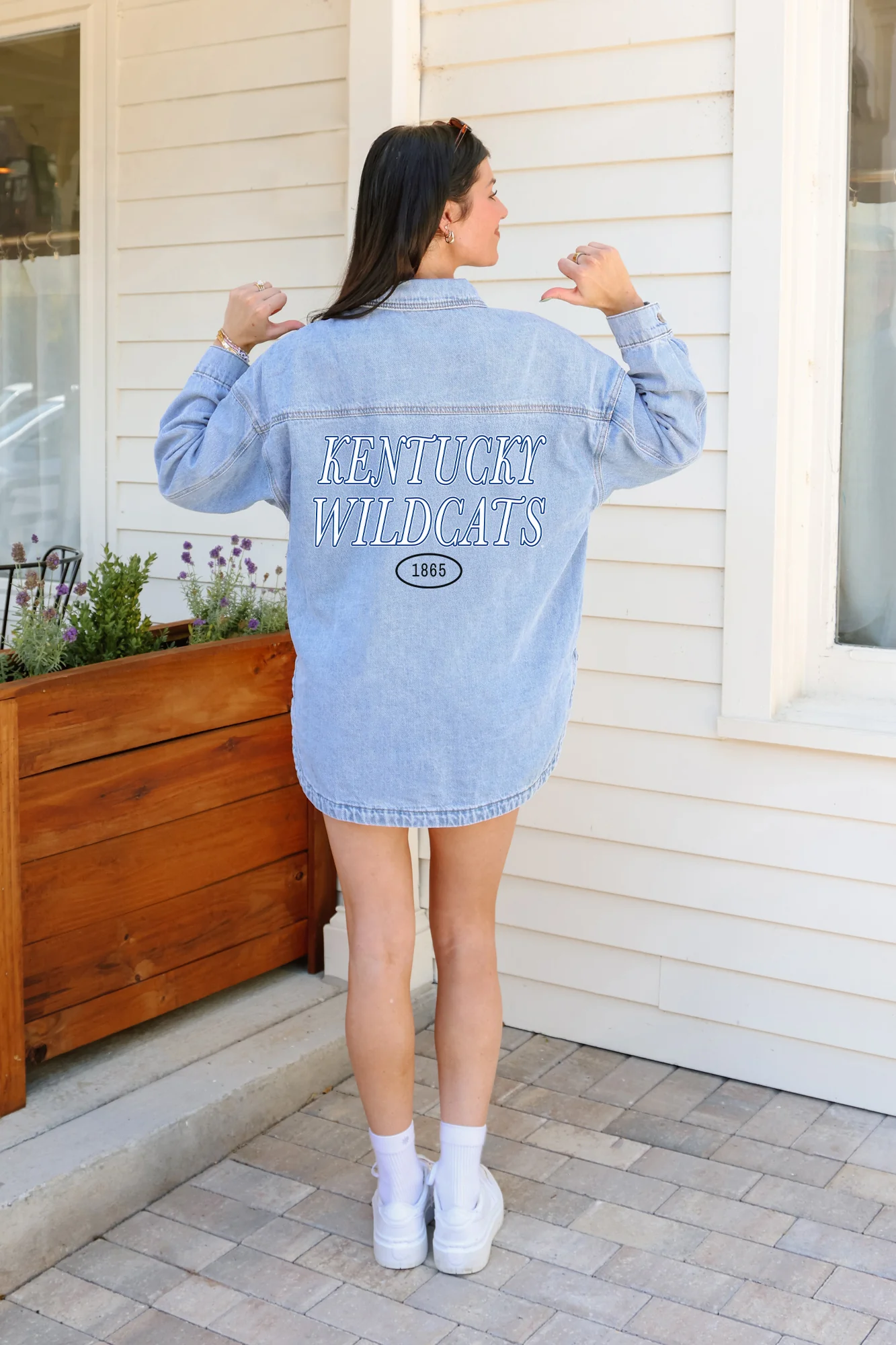 KENTUCKY WILDCATS OVERSIZED DENIM JACKET - Image 3