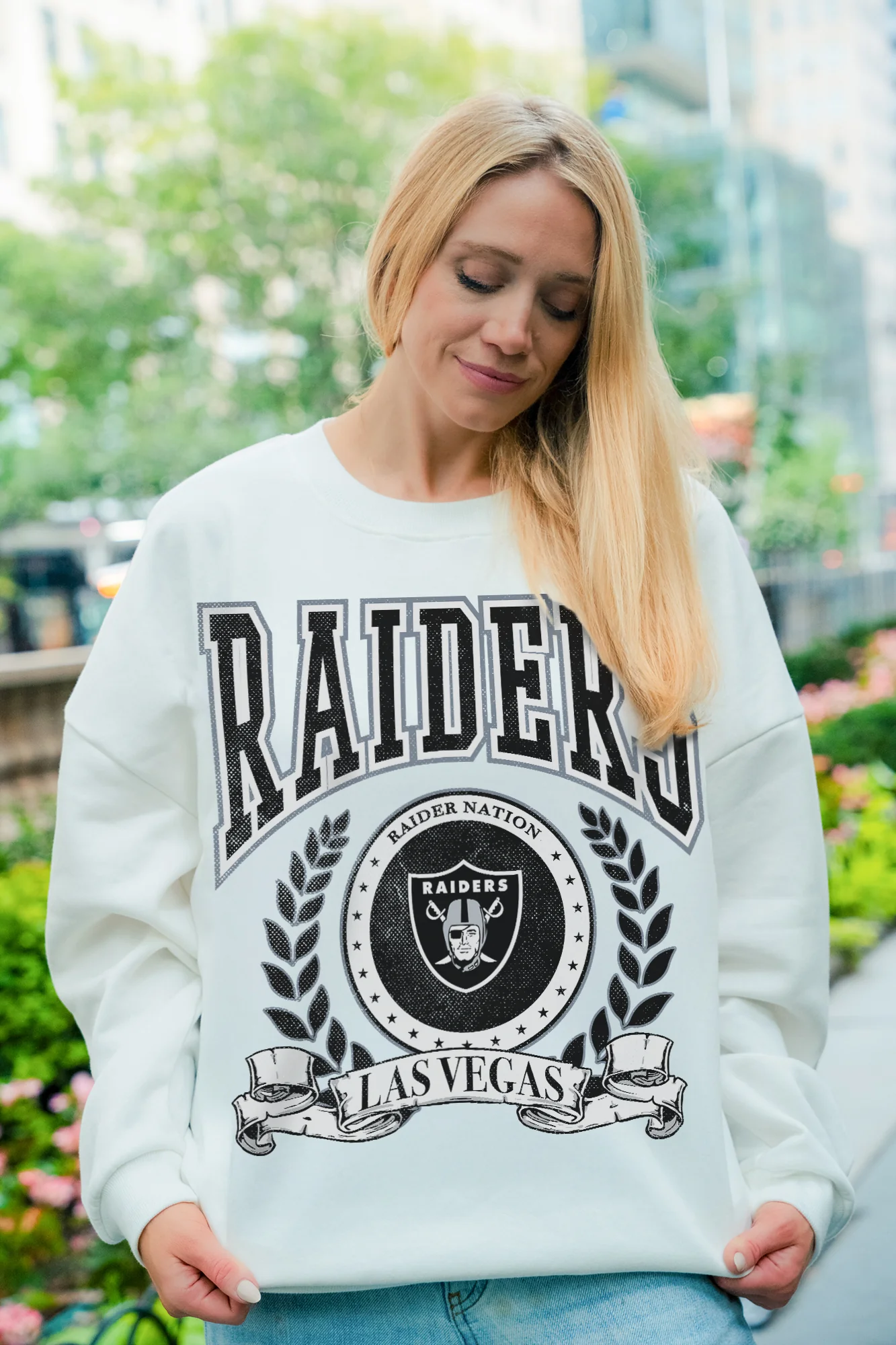 LAS VEGAS RAIDERS STAY COOL PREMIUM FLEECE CREWNECK PULLOVER - Image 2